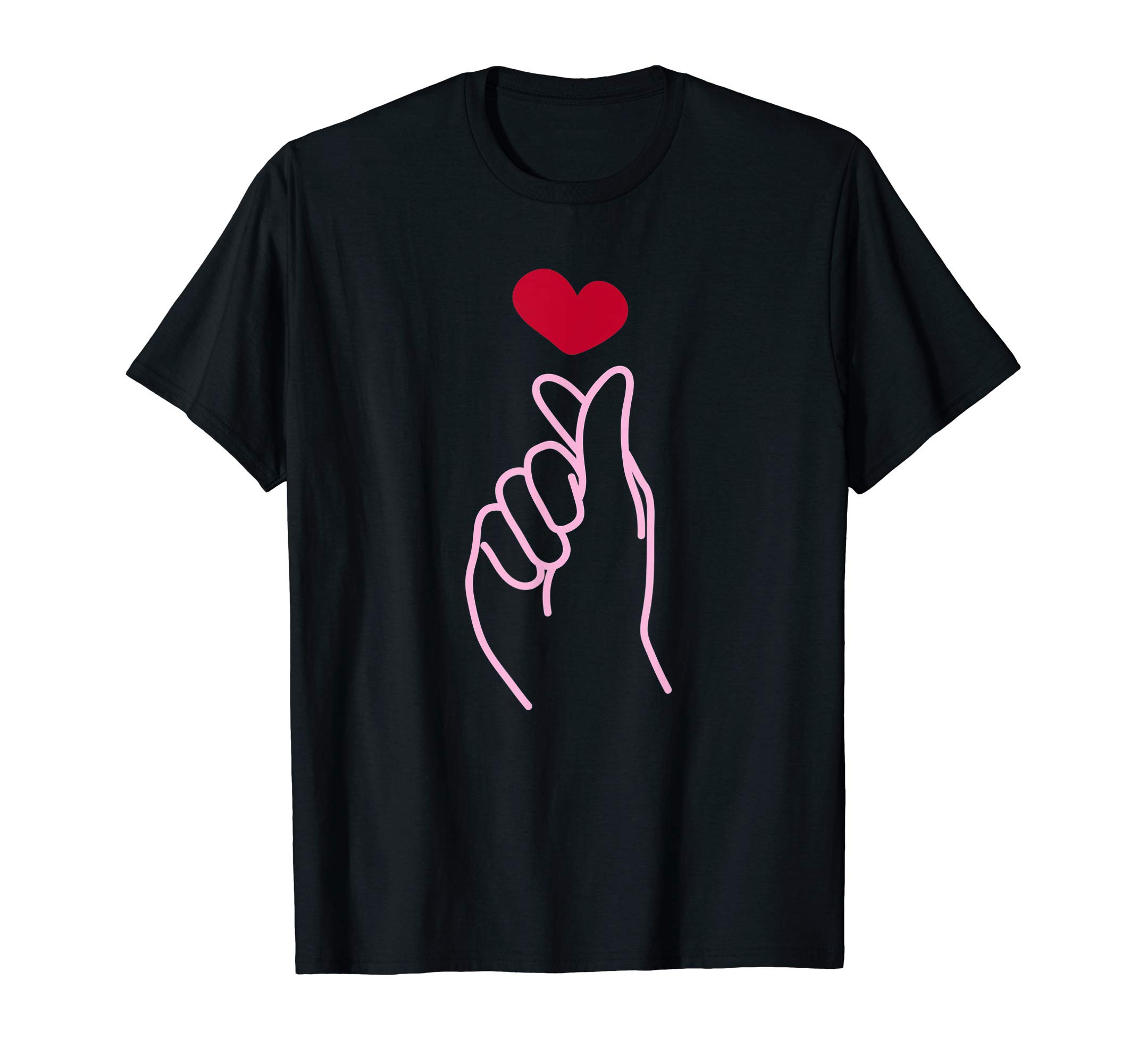 Saranghae Kpop Korean Pop Music Heart Design K-Pop Finger T-Shirt