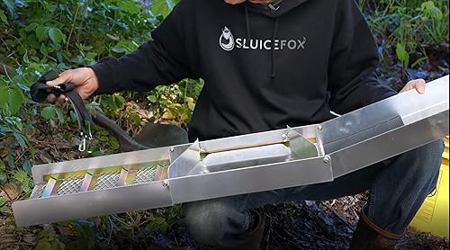 Miniatura 5 de Caja de esclusa para minería de oro Esclusa de prospección de oro de 50 pulgadas caja plegable de aluminio con musgo de mineros caja de oro grande