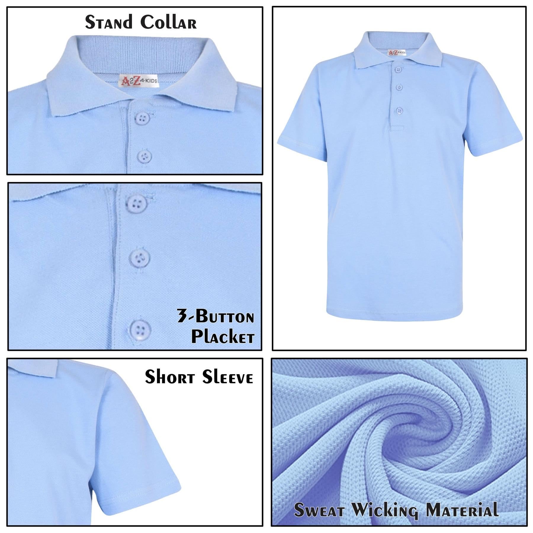 A2Z 4 Kids Niñas Niños Camisetas Polo Plain Verano Camisetas y Camisetas sin Mangas Moda Sensación Suave - PL Polo T Shirt Sky Blue 5 Pack 11-12