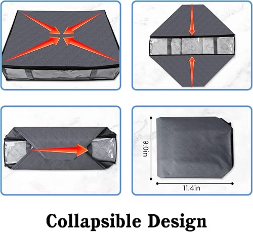 Miniatura 5 de StorageRight Contenedores de almacenamiento de ropa, bolsas de almacenamiento plegables para mantas, contenedores de almacenamiento debajo de la