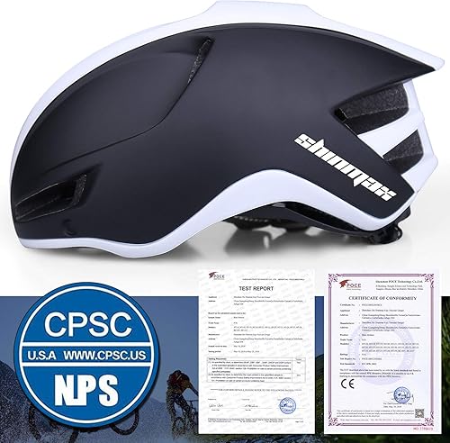 Miniatura 2 de Shinmax Casco de bicicleta para adultos, casco de bicicleta con gafas magnéticas extraíbles y luz LED recargable por USB, casco de bicicleta de