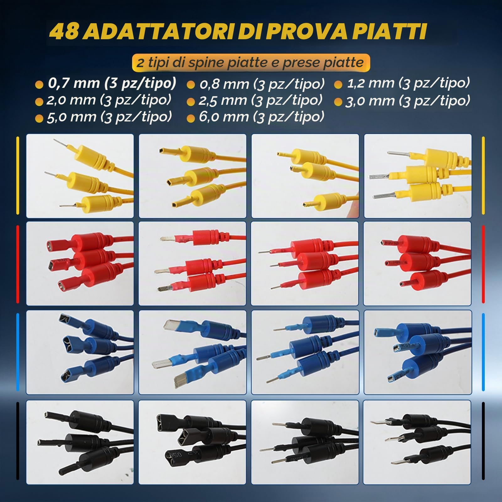 104 Pezzi Puntali Multimetro Set - PARAOUTIL Kit Cavi Prova Automotive con Morsetti a Coccodrillo, Multifunzione Prova Lead Cavo di Prova Set per la Diagnosi e la Riparazione dei Circuiti dei Veicoli
