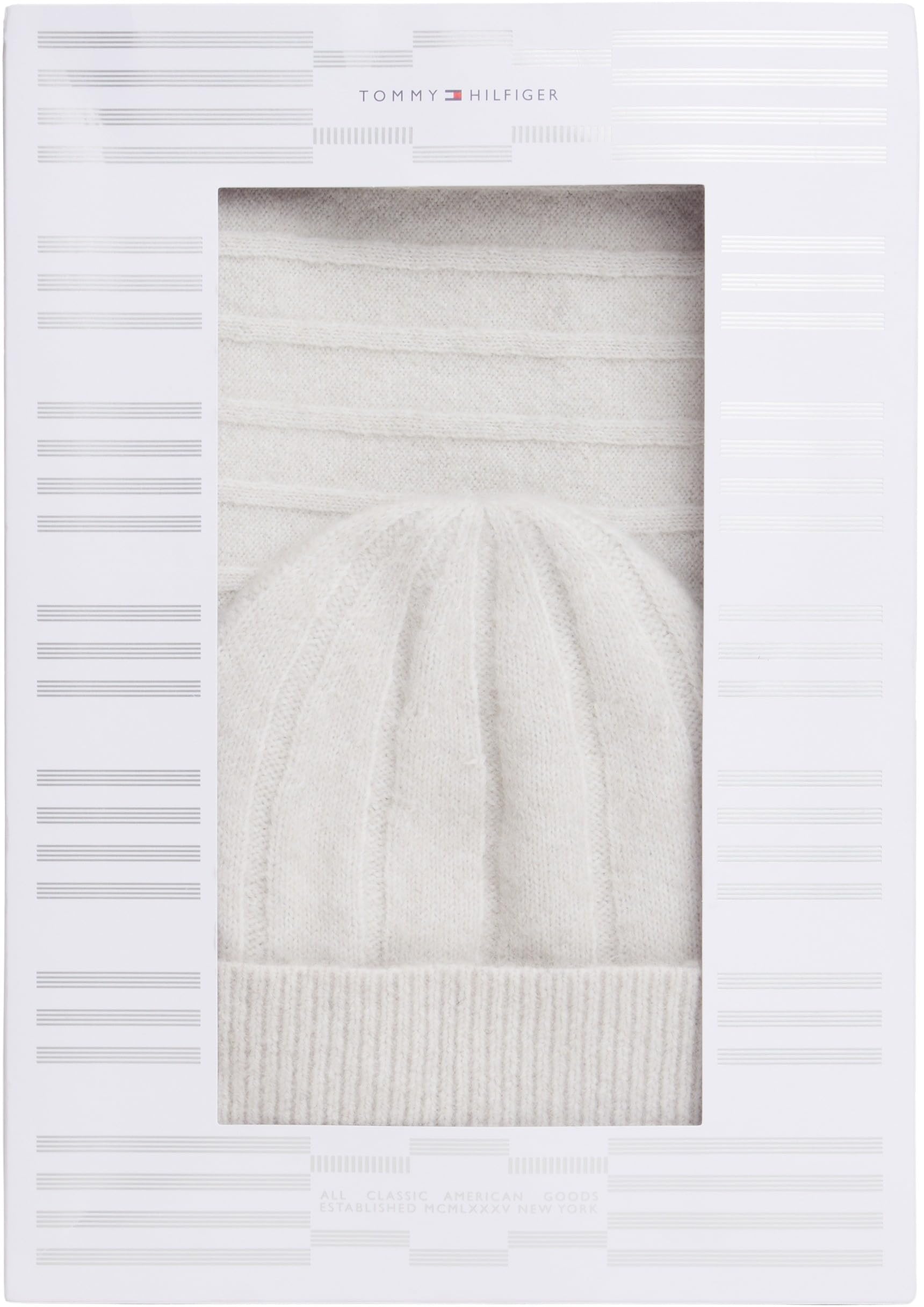 Tommy Hilfiger Donna Set Regalo Flag Fluffy Sciarpa e Berretto