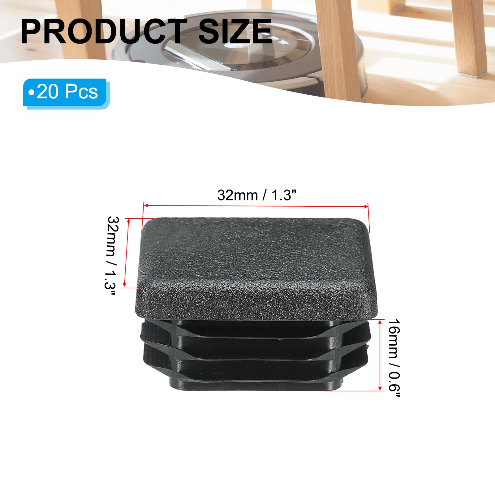 PATIKIL Square Plastic Hole Plugs 1.3inch - Image 2
