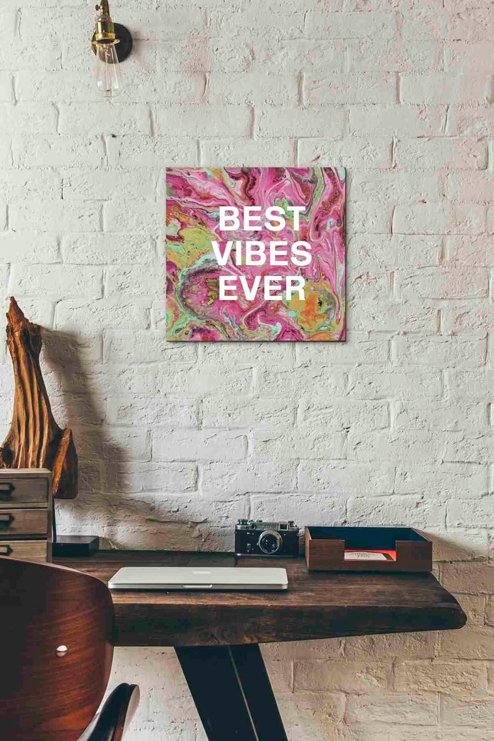 Epic Graffiti 'Best Vibes Ever' by Linda Woods, Canvas Wall Art, 12"x12"