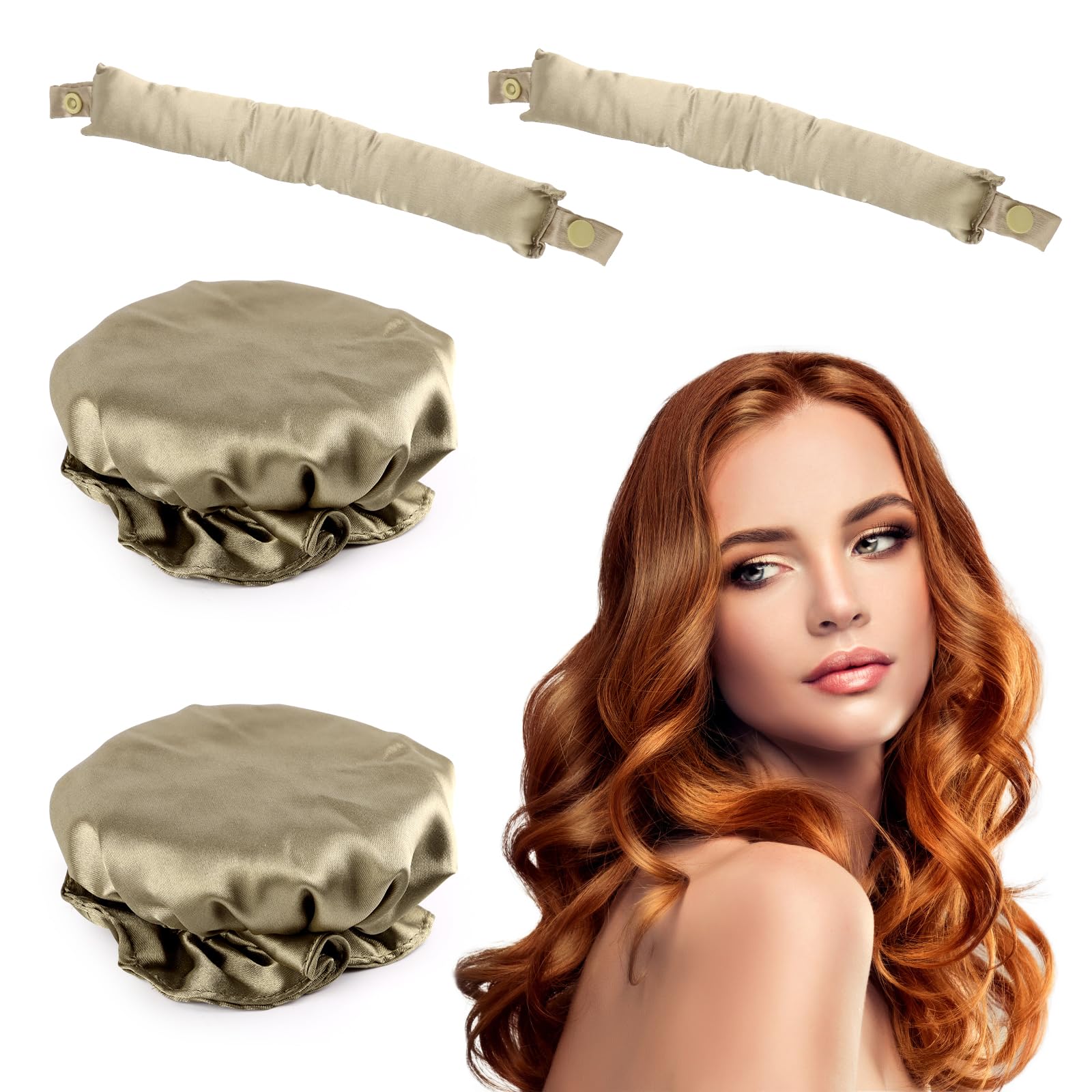NVIYAM 2 Piezas Rizador Pelo Sin Calor Varilla Rizar Sin Heatless Hair Curlers Lazy Curler Set Rizadores Antideslizantes Sin Calor para Cortas Medianas y Largas para Dormir DIY Pelo Rizado