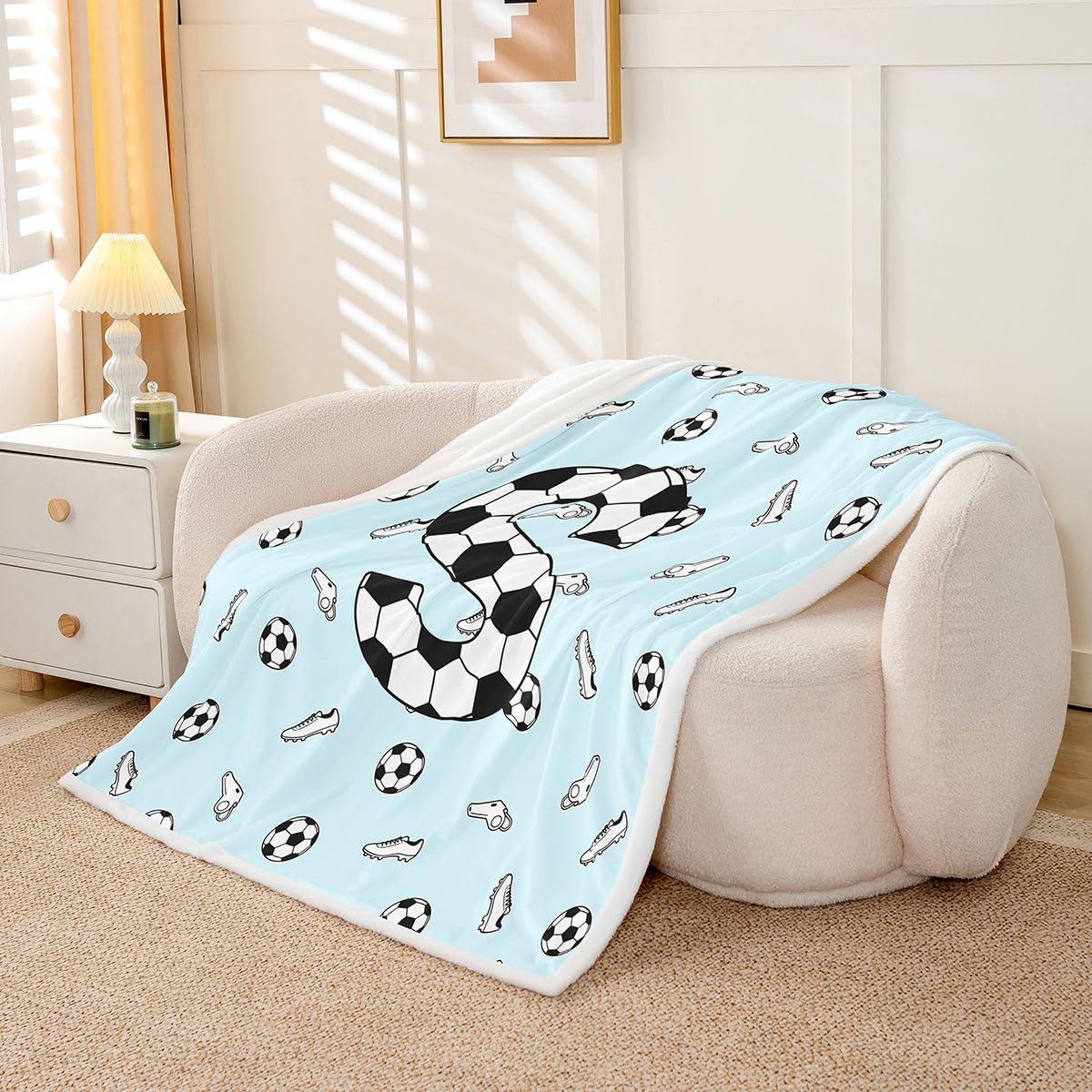 Loussiesd Coperta da calcio Queen 228 x 228 cm