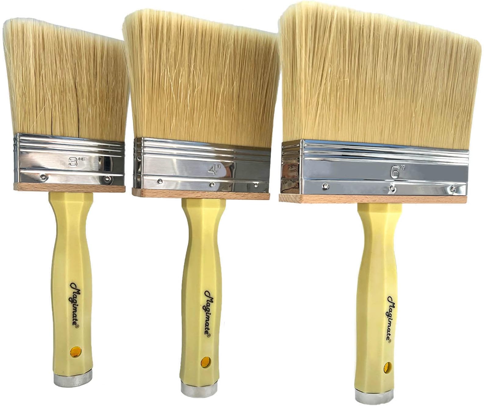 Bates Deck Stain Brush Set, 4”, 5” and 6”, Stain Brushes for Wood, Deck Stain