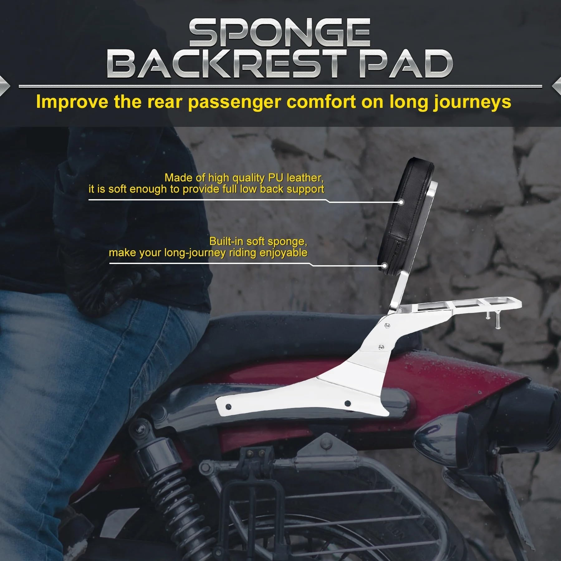 podkładka na oparcie Bagażnik motocyklowy Sissy Bar z tylnym oparciem pasujący do Suzuki Intruder/Volusia C800 C800C VL400 VL800 2001-2011