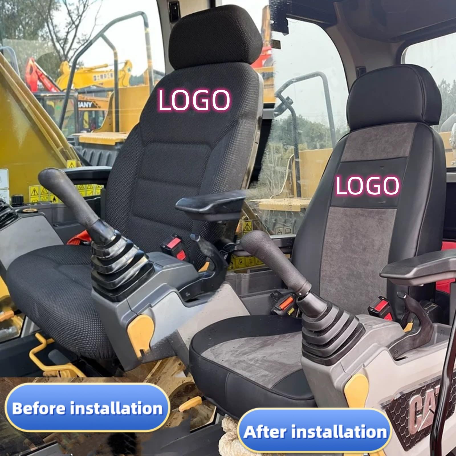 Cuscino completamente circondato per escavatore su misura per modelli CAT 320C, 313, 323, 326, 330, 350, 349D (tipo 1, 315D)