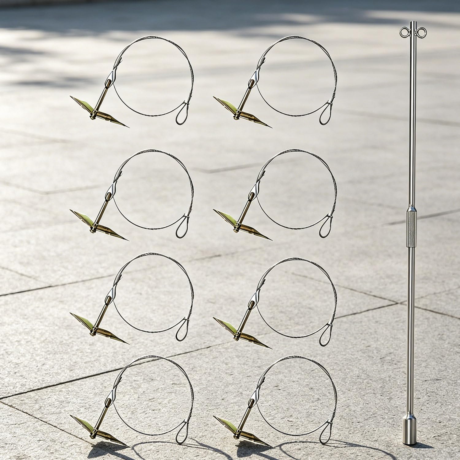 8 Pack Heavy Duty Galvanized Steel Ground Anchors with Installation Tool, Screw in Earth Anchors for High Winds, Perfect for Tents, Canopies, Sheds, Swing Sets, Trampolines and Outdoor Tie Downs