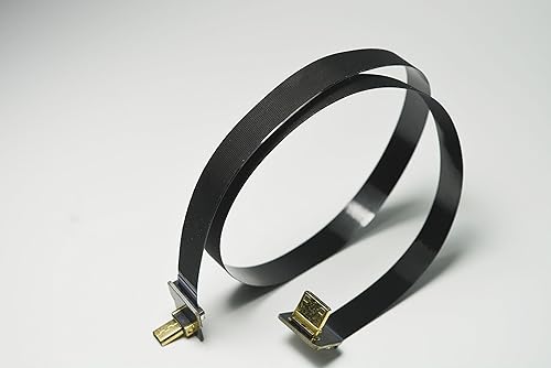Miniatura 4 de Negro 50CM FPV Flat Slim HDMI Cable Micro HDMI Macho 90 grados de ángulo a Mini HDMI macho 90 grados para cardán sin escobillas Handhold cardán dsrl