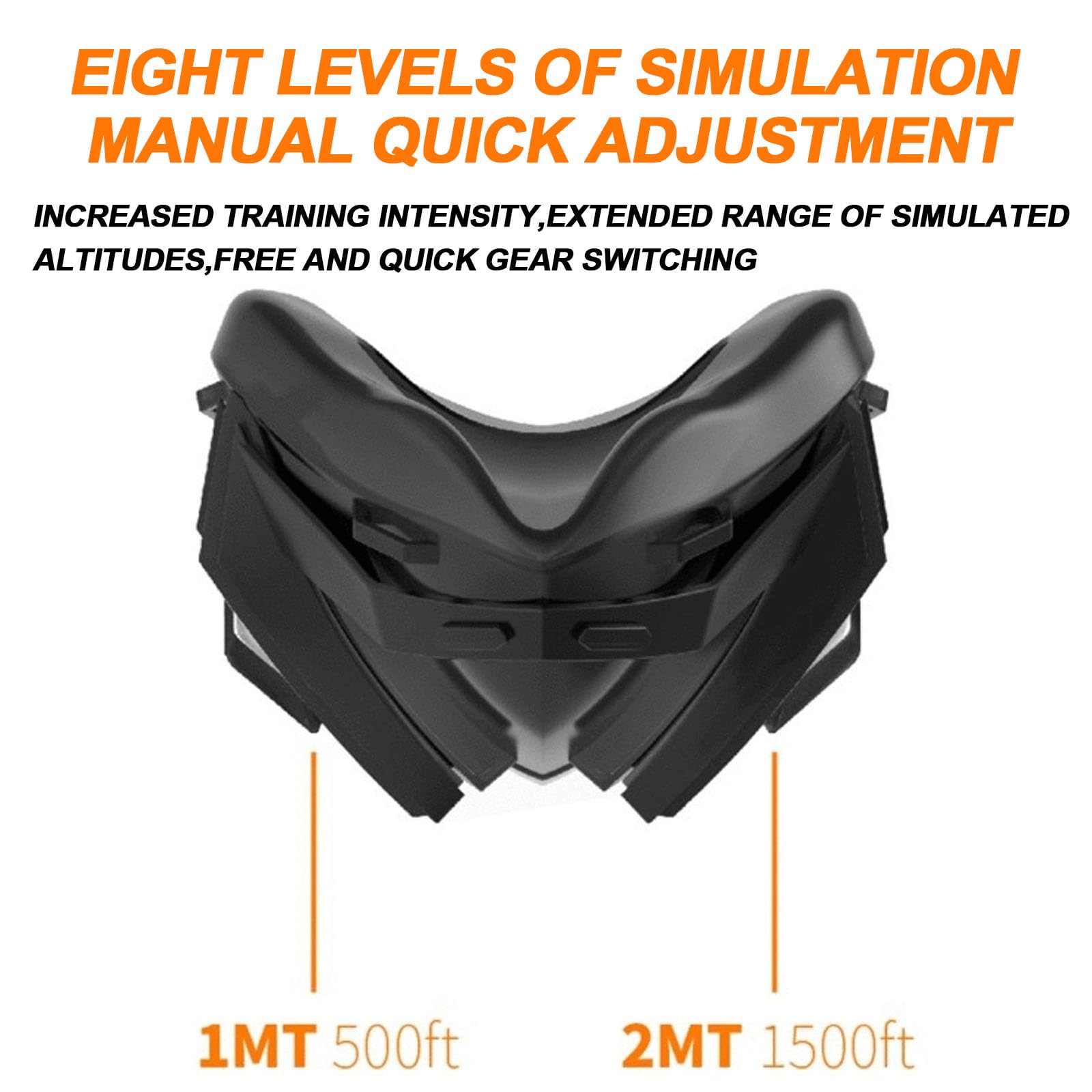 Maschera per Allenamento Elevation con Regolazione a 8 velocità, Maschera per Allenamento Fitness, Maschera per Fitness con Resistenza Respiratoria a 24 Livelli, per Corridori