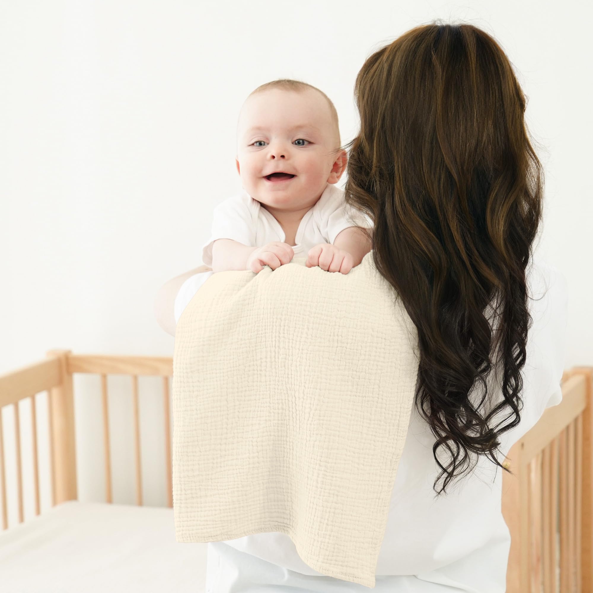 bearmoss Bambino in Mussola Per Neonati Set 4 Pezzi 60x60CM, 100% cotone Super Morbido Assorbente in Mussola A Grana Per Neonati Per Bambine E Ragazzi(Marrone)