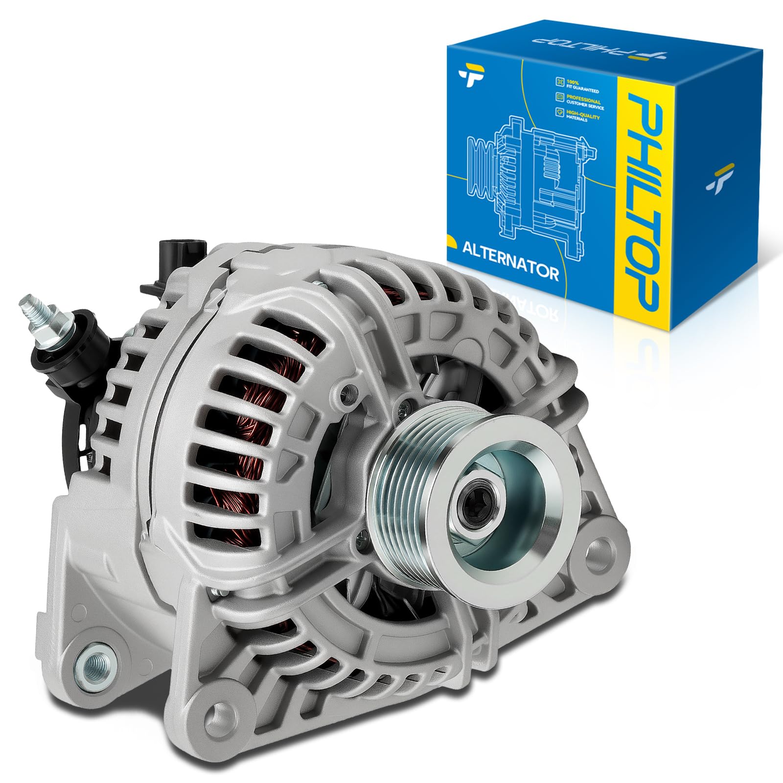 PHILTOP 13985N New Alternator Replacement for Dodge 2003-2006 Ram 1500 5.7L