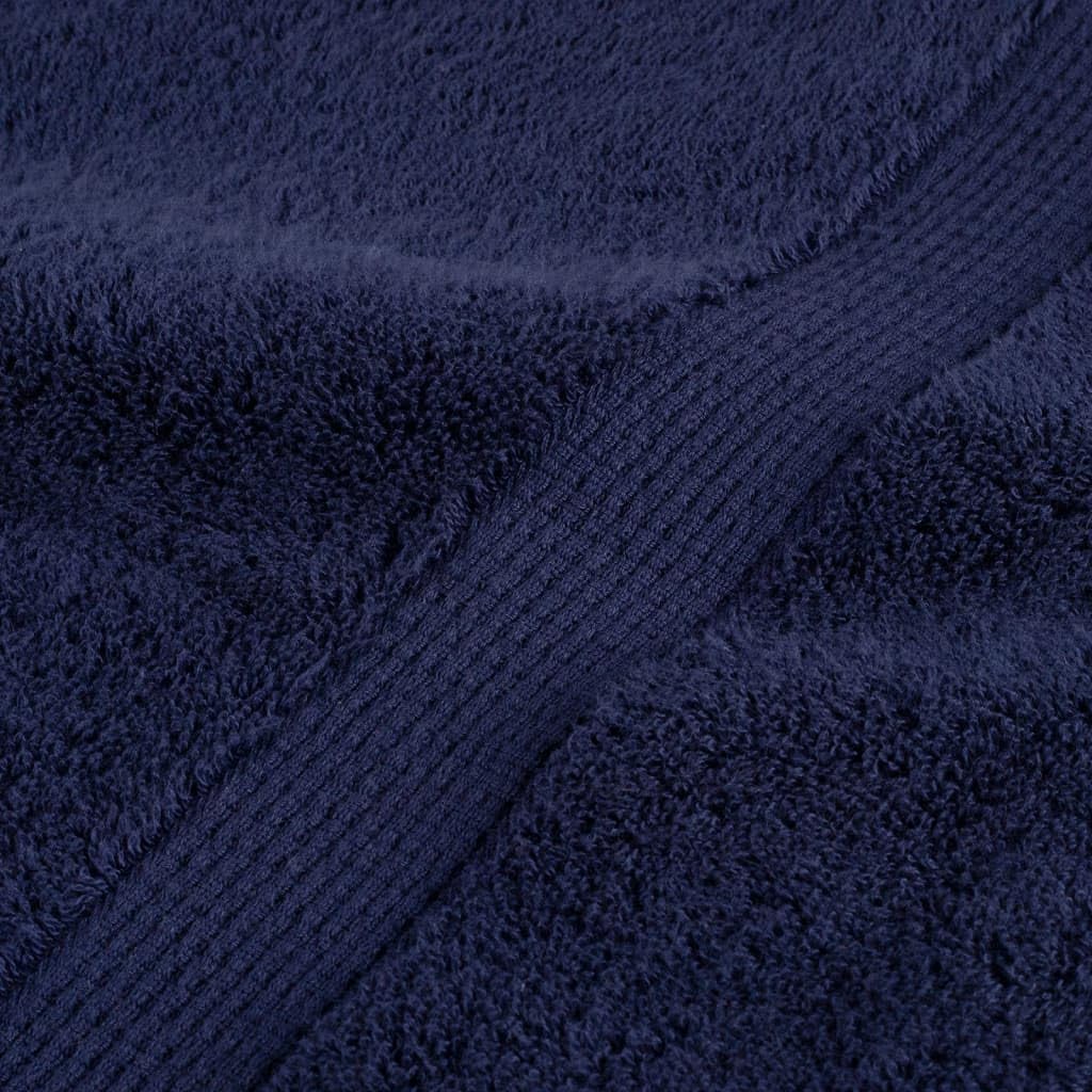 Mangloder SOLUND Handtuch Set 10 Stk Marineblau 50 x 100 cm, 600 g/m², 100% Baumwolle, Frottee, saugstark, schnelltrocknend für Bad, Sauna, Strand und Fitnessstudio