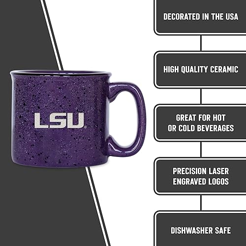Miniatura 356 de Rico Industries NCAA Utah Utes - Taza de café personalizada de 12 onzas con logotipo grabado con láser profundo, taza de cerámica para acampar con