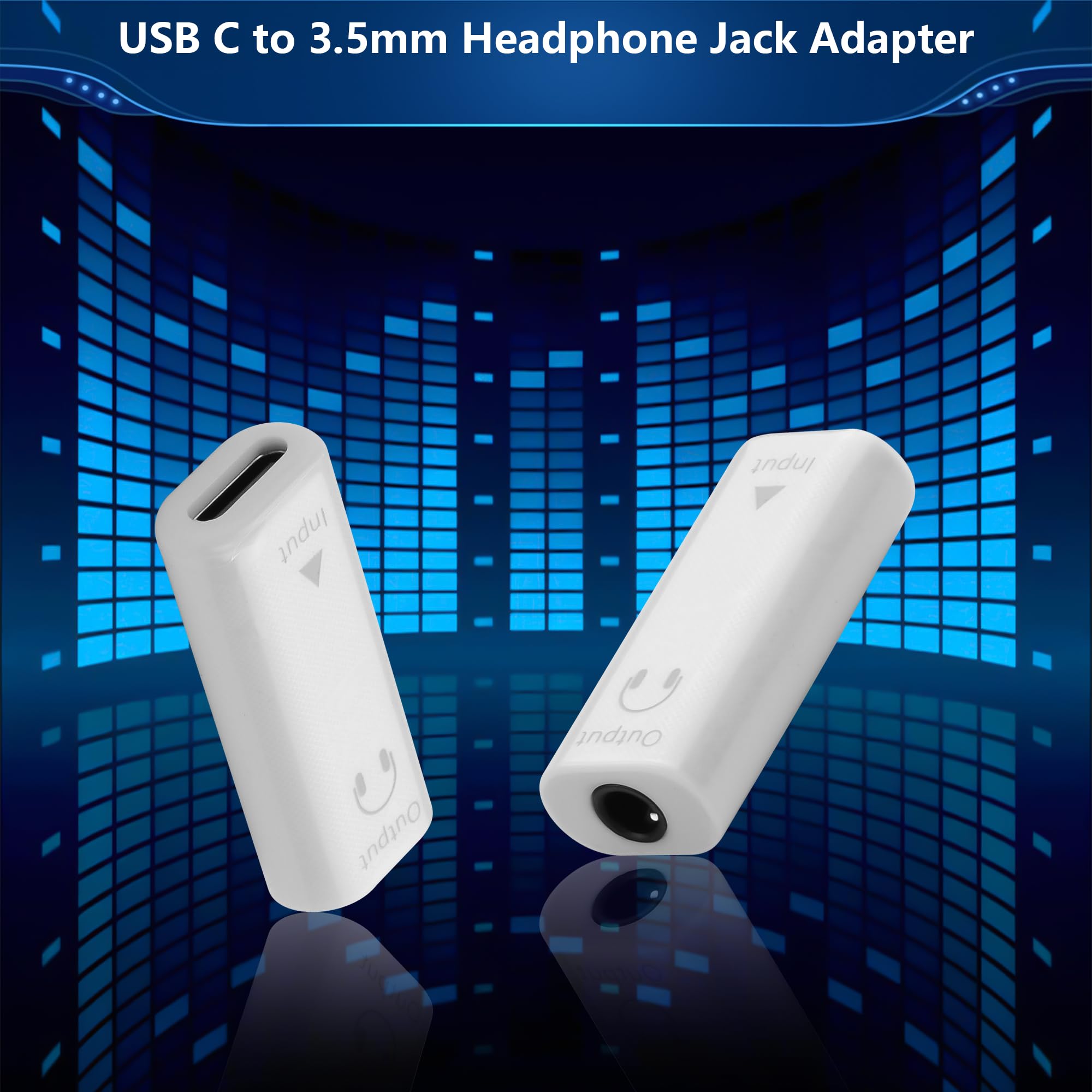 CERRXIAN 2 adattatori da USB-C a jack per cuffie da 3,5 mm, tipo C femmina (ingresso) a AUX (uscita), convertitore audio digitale per PC, tablet, laptop, microfono, altoparlante