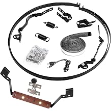 Vankey Band Hinge Assembly for Large Green Egg, Replacement Steel Hinges Band with Fiberglass Gasket & Latch Assembly & Light Handle, Band and Hinge Assembly for Large Egg Green Split Style Bands