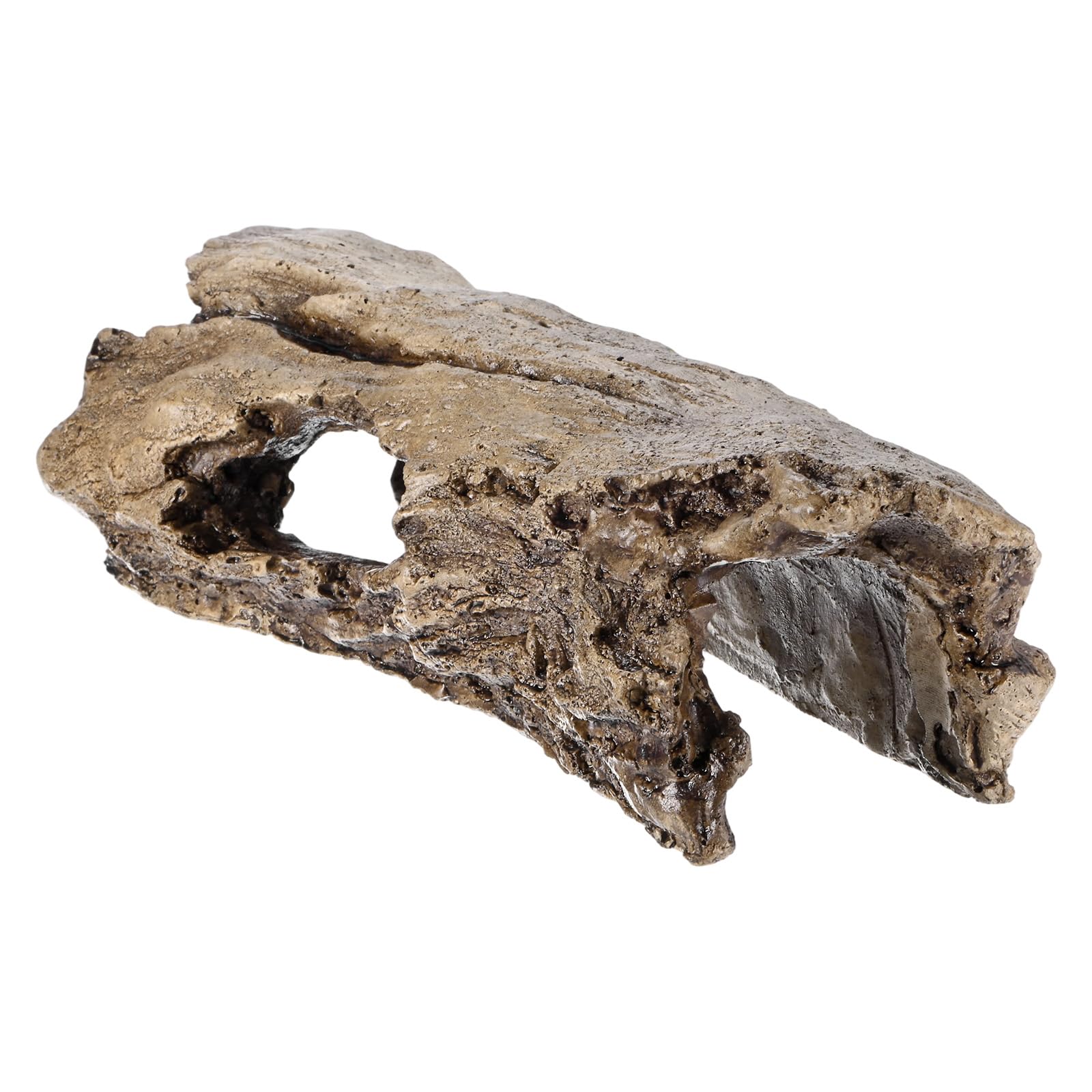 M METERXITY 1-Pack Reptile Hide Basking Platform, Cement, Small, Brown