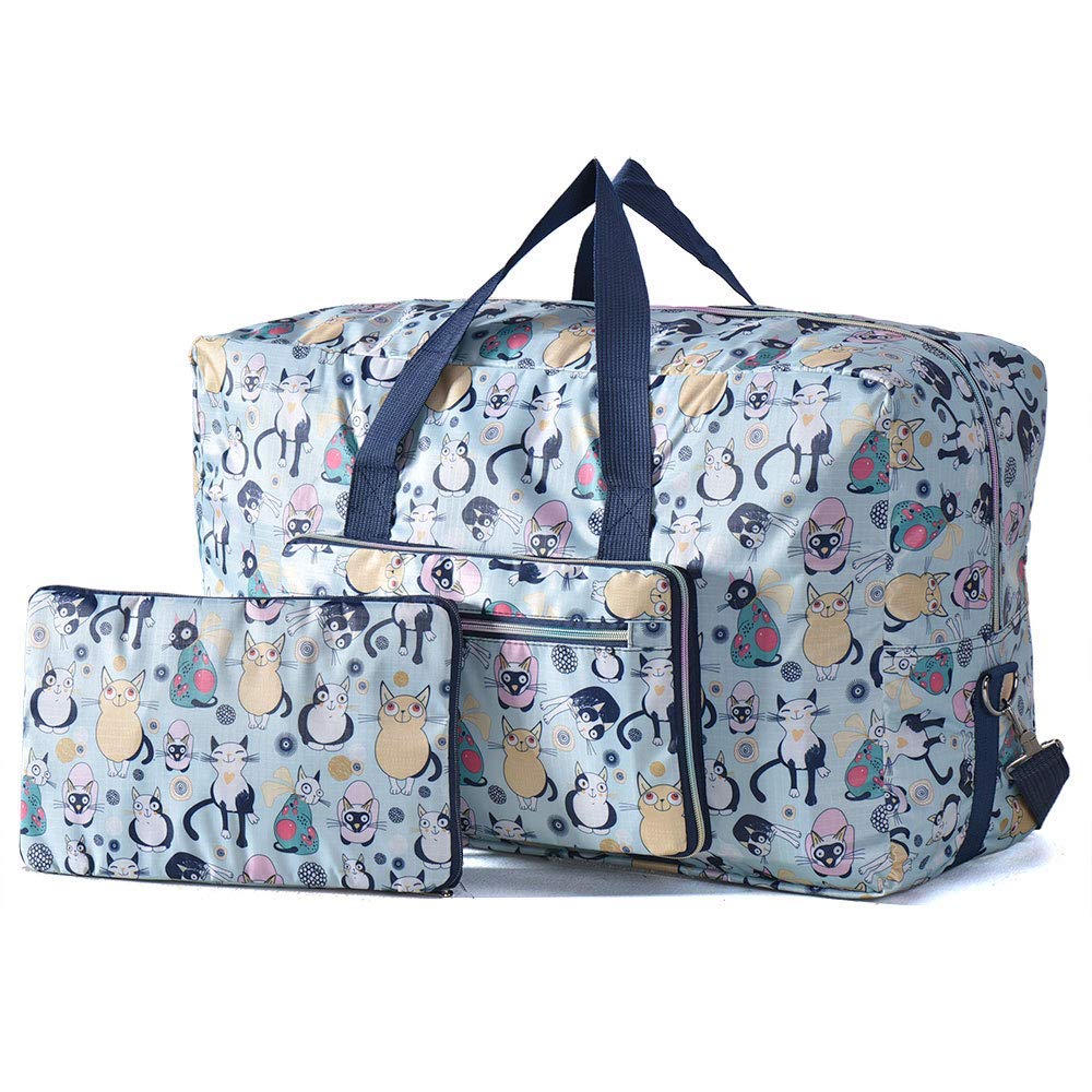 Arxus Grande Borsone Pieghevole da Borsone da Trasporto con Borsa da Viaggio e Tracolla (Sorriso Cat)
