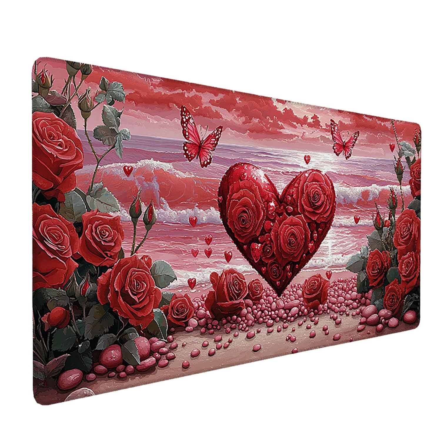 Podkładka pod mysz do gier, 1600 x 800 mm, XXL, duża gamingowa podkładka pod mysz, wodoodporna podkładka pod mysz, długa podkładka na biurko z przeszytymi krawędziami, mata na biurko z gumową
