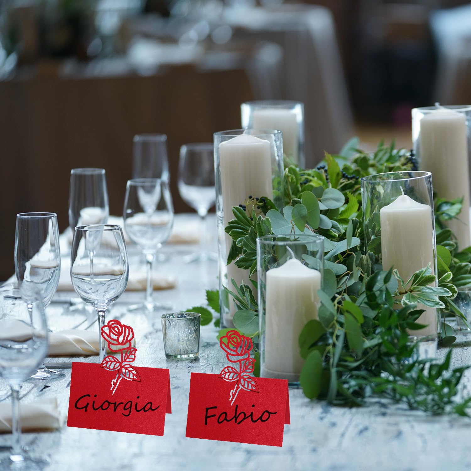 Segnaposto Compleanno IKesoce 50 Pezzi Cartellini Segnaposto Da Tavolo Matrimonio | FindTheDeal Segnaposti Per Capodanno