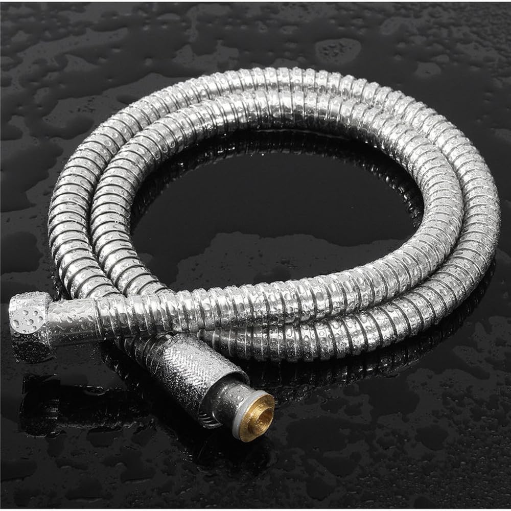 1,5 m, 2 m, 3 m, G1/2 Zoll, flexibler Duschschlauch, Edelstahl, Chrom, Badezimmer-Wasserkopf-Verlängerungsrohr(Black,Length: 200cm)