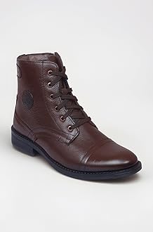 Genuine Leather Formal Black Casual Boots for Men ZA-5200 | High ankle shoes with anti-slip technology and memory cushion insole | Lace-up boots for formal and casual footwear