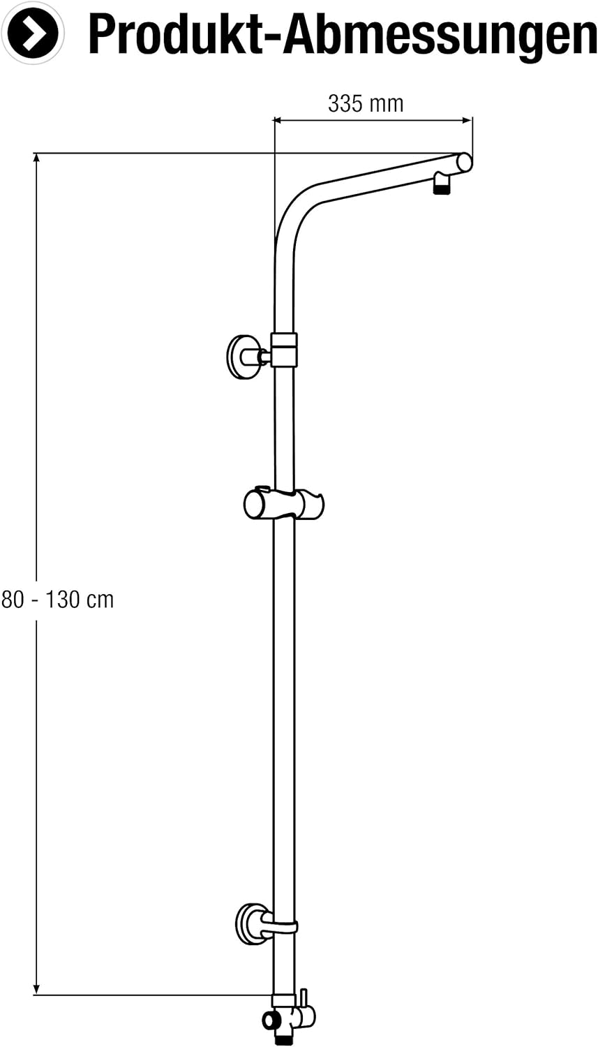 Diagram of Cornat TECBW3411 Riser Pipe Dimensions