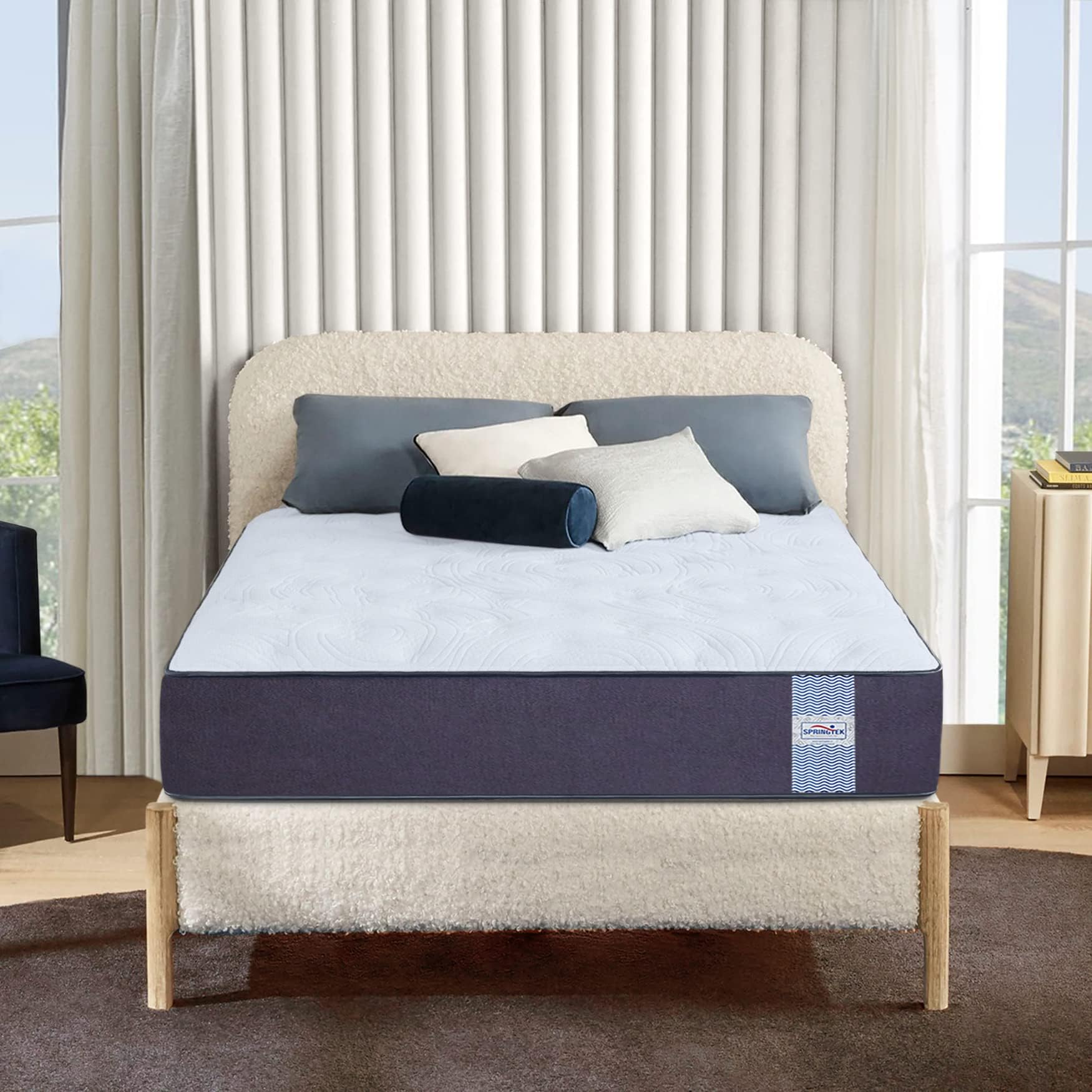 Springtek Hybrid Hard & Soft Dual Comfort Mattress Single Size 72x36 4 Inches | Medium Firm Support Mattresses | Double Side Comfort 2 Layer Breathable Gadda | 72x36 Inch