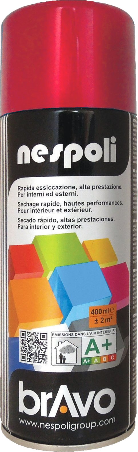 NESPOLI Aérosol peinture professionnelle rouge rubis 400 ml