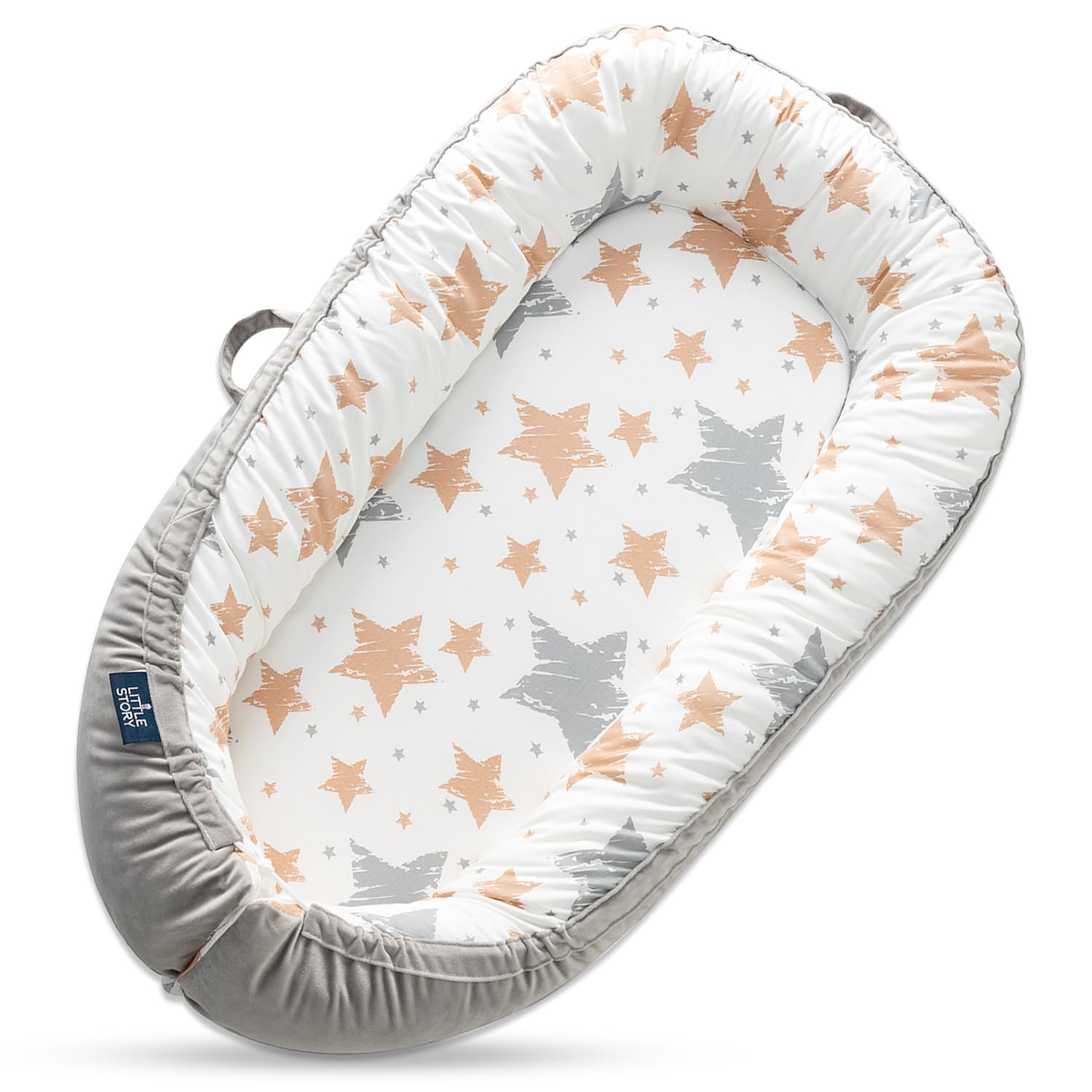 Soft Breathable Fiberfill Newborn Lounger Bed - Galaxy Grey