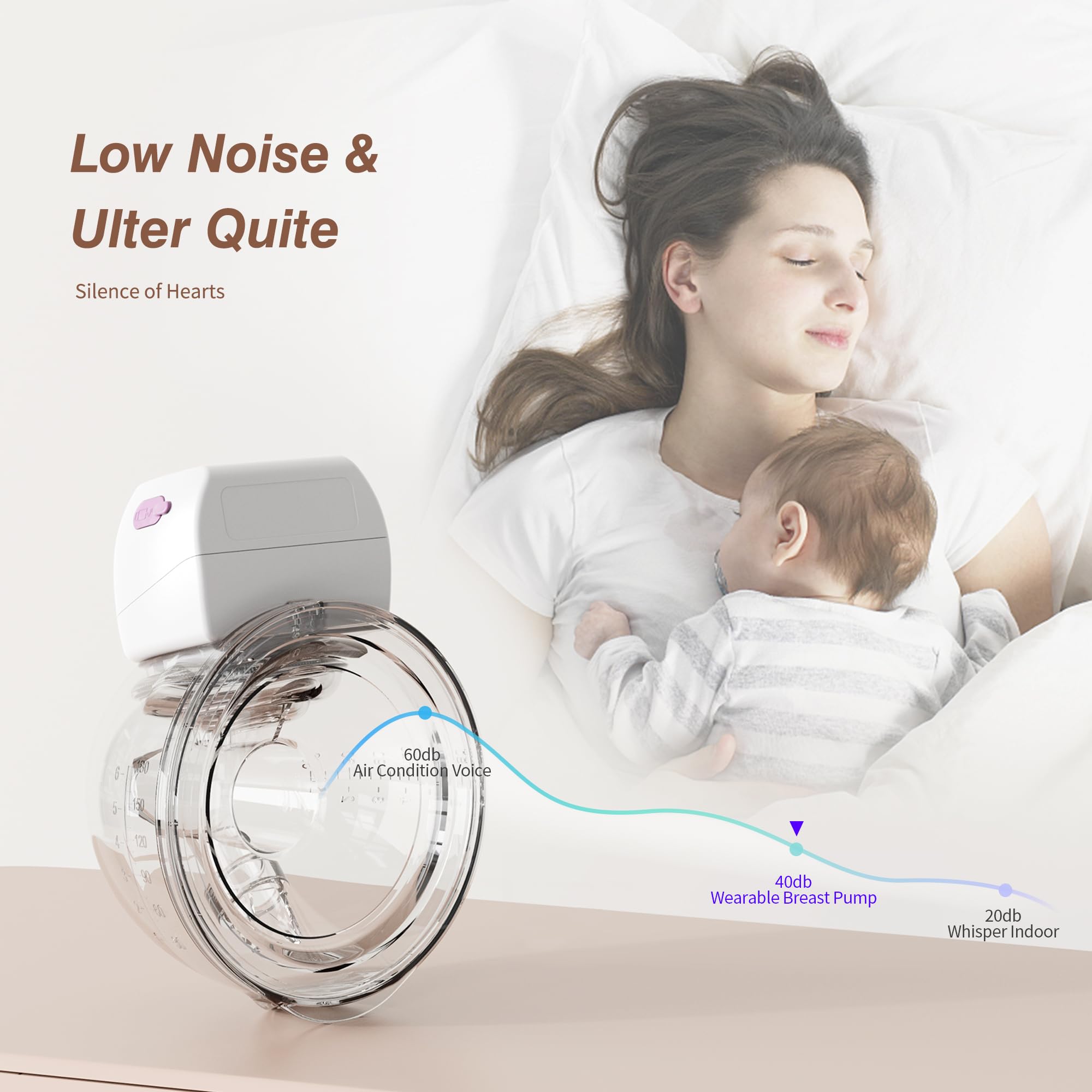 ANWIKE Tire-lait électrique 193 g - Tire-lait mains libres ultra léger avec écran LED, 3 modes 9 niveaux, silencieux < 40 dB, avec brides de 21/24 mm - Idéal pour la maison, la voiture, la pharmacie