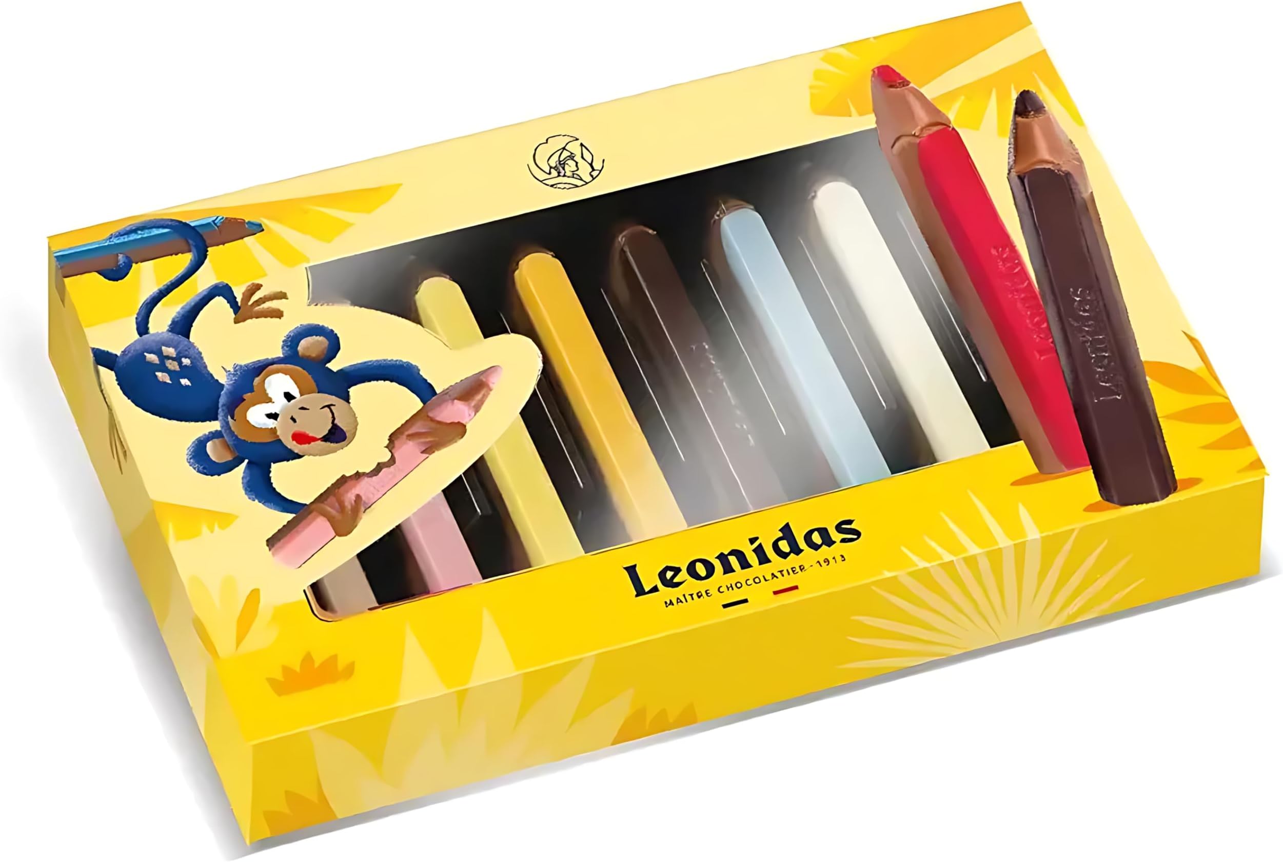 Leonidas Belgian Milk Chocolate Crayon Pencils for Kids (8 Pencils in Gift Box) – Fun Novelty Milk Chocolates | Pure Cocoa Butter, No Palm Oil | Luxury Belgian Chocolatier Gift