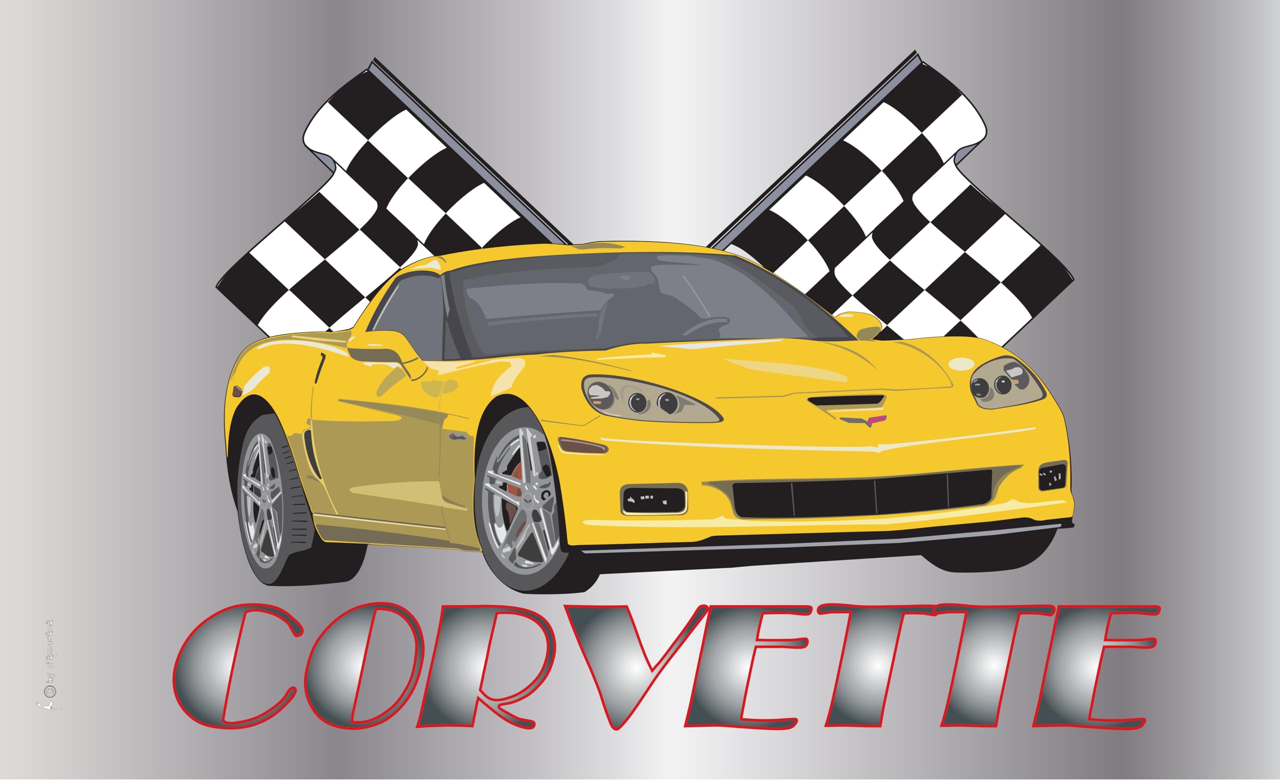 Drapeau Corvette drapeau de sport automobile et Formule 1 en tissu de navire