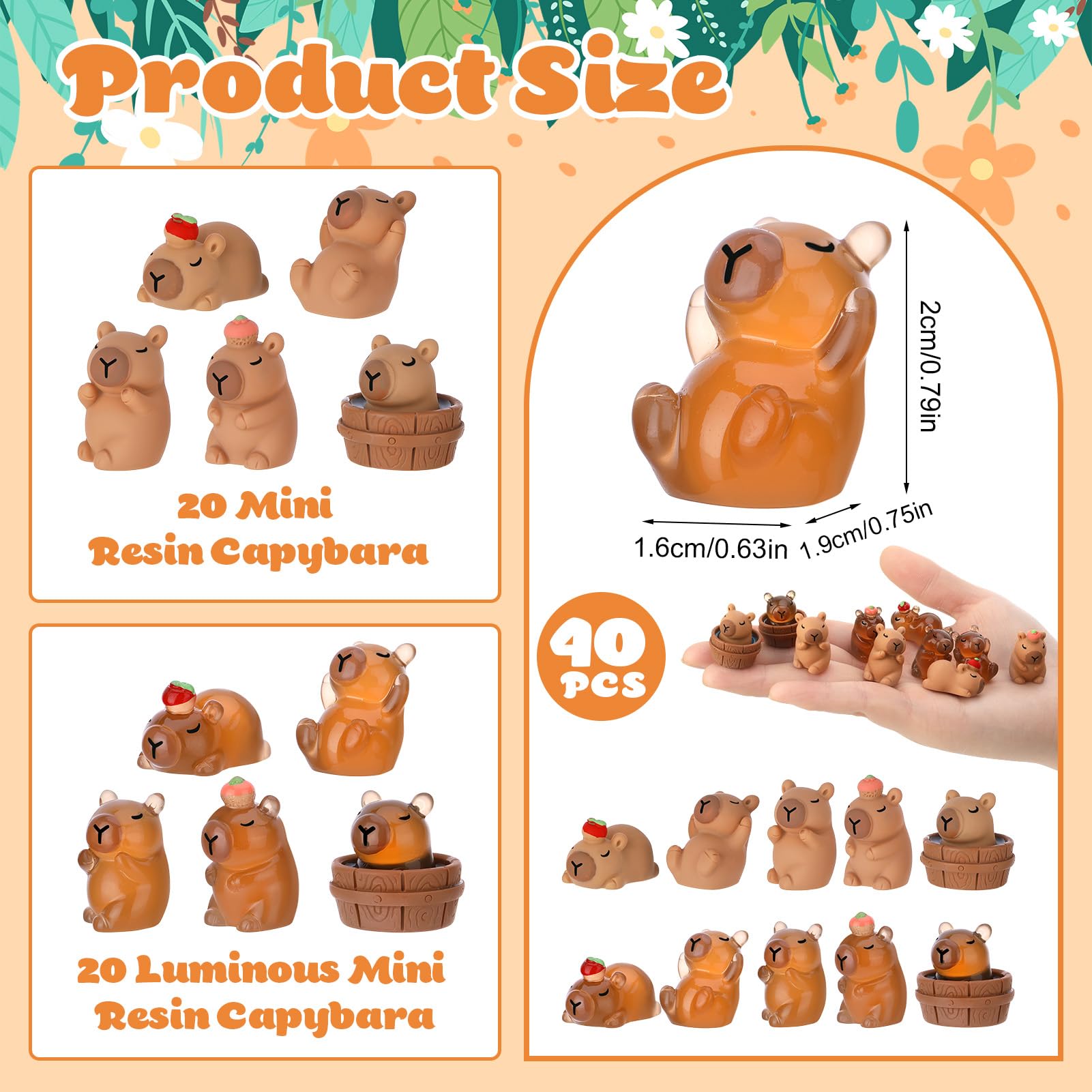 GSrenyu 40 Pcs Mini Capybara - Image 2