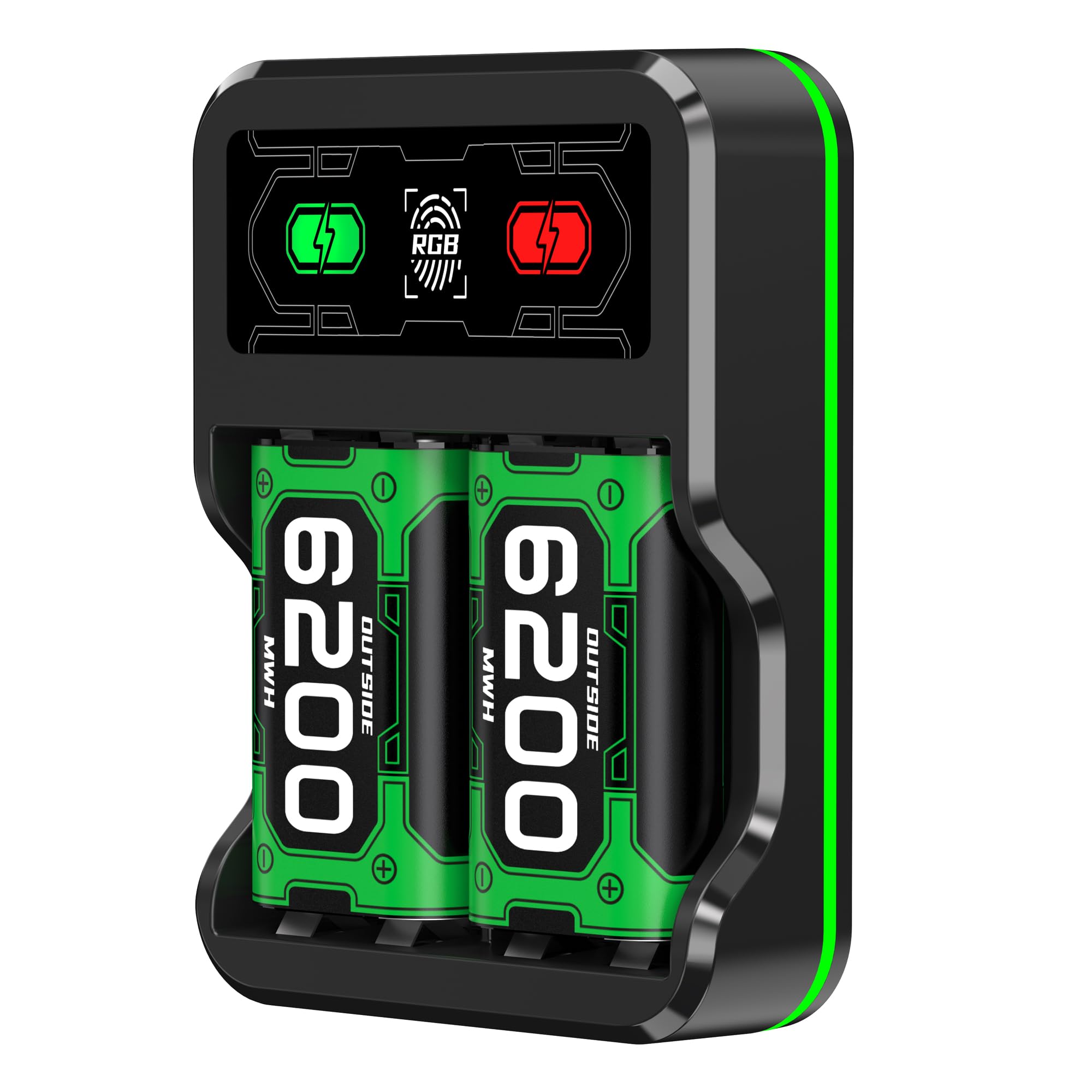 HELLCOOL Batería para Mando de Xbox One/Series X&S, Pack de 2 Baterías Recargables de Alta Capacidad 6200 mWh Ni-MH, Compatible con Xbox Series X|S, Xbox One S/X, Elite Controller