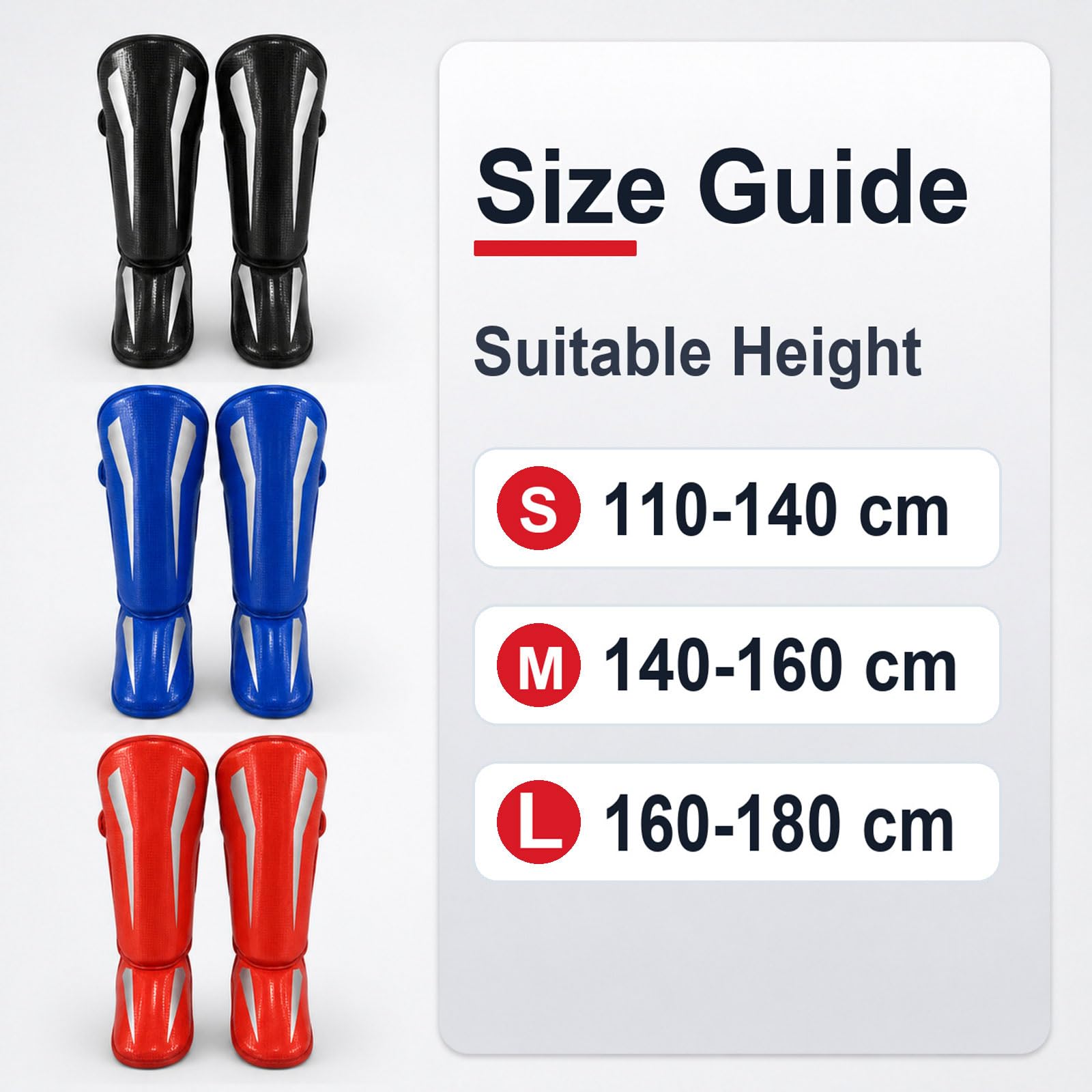 Piedi Protezione Shin Guard,Parastinchi Piedi Protezione Shin Guard,Parastinchi per Arti Marziali,Regolabili,Comodo,Traspirante,per Boxe,Muay Thai e Sport da Combattimento