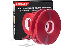 2X24.6FT Double Sided Adhesive Tape for Home Office Decoration