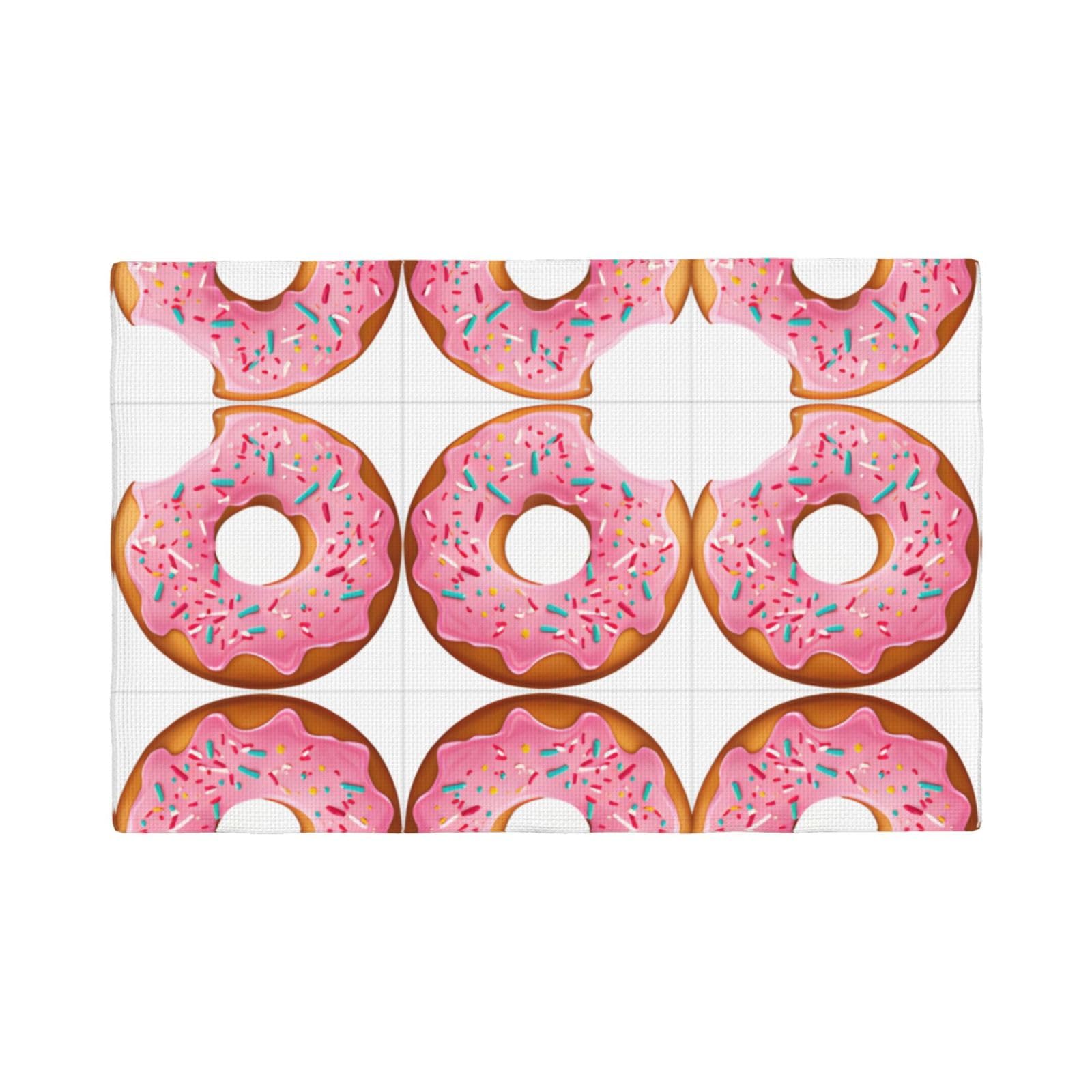 Donut Print Imitation Linen Placemat – Elegant Double-Sided Printed Table Mat for Home, Dining, Weddings
