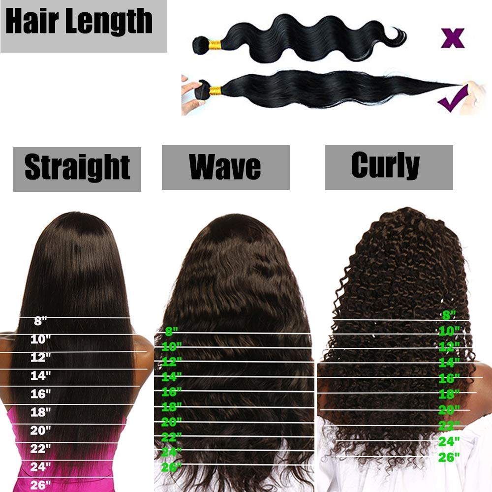 24"(60cm) SEGO Extensiones Cortina Pelo Natural Rizadas sin Clip Cabello Humano Brasileño [#1B Negro Natural] Brazilain Human Hair Bundles Body Wave (1 Pieza,100g)