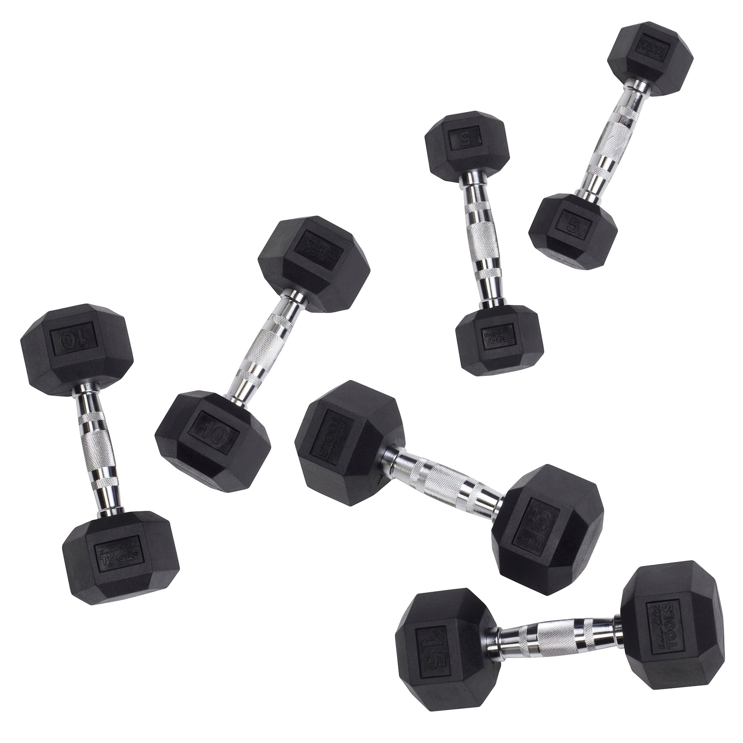 Body Solid 60 Rubber Hex Dumbbell Set