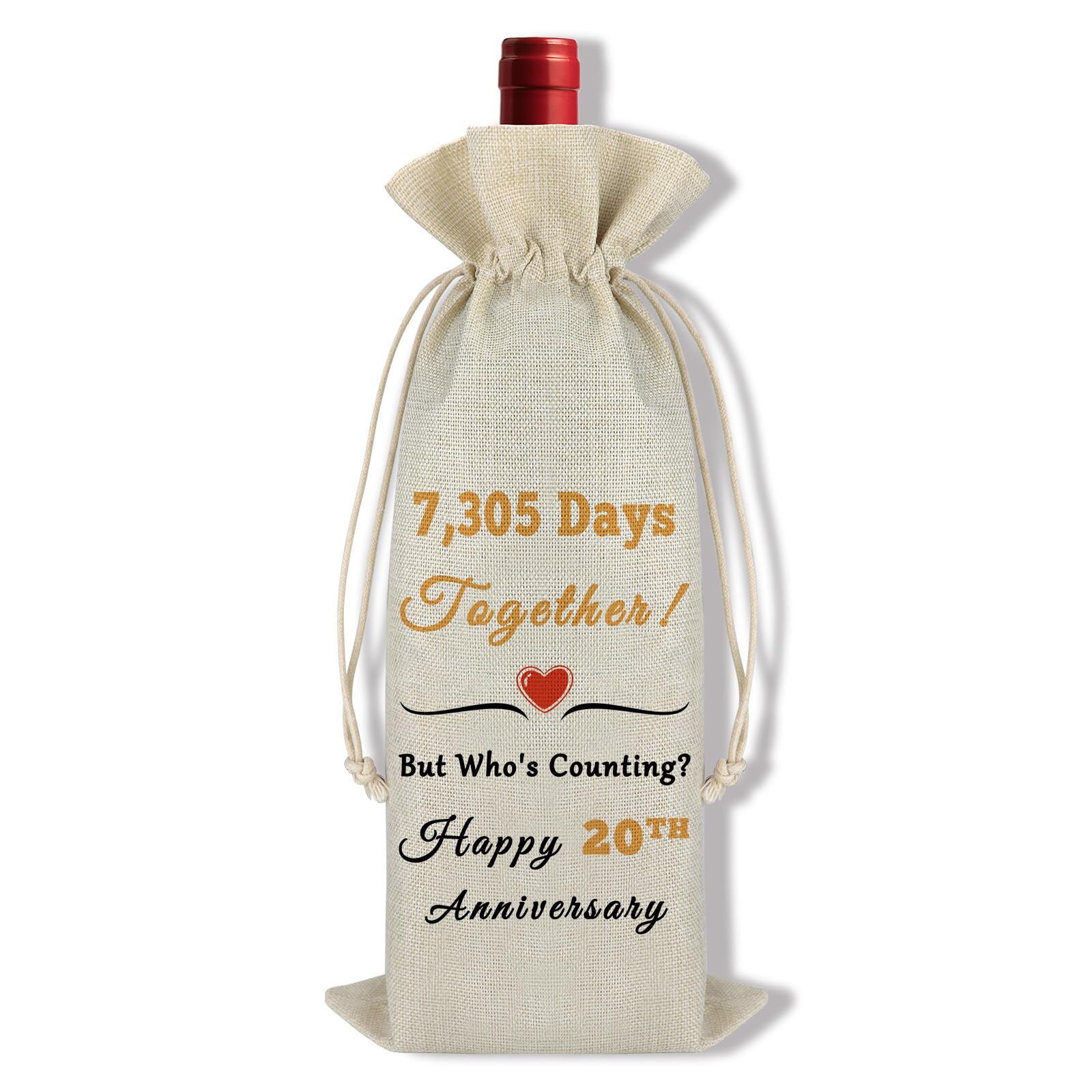 Ximalun 20th Anniversary Wine Bag Gifts for Couples - Wine Bottle Bag for Him Her Husband Wife - Wedding Decorations