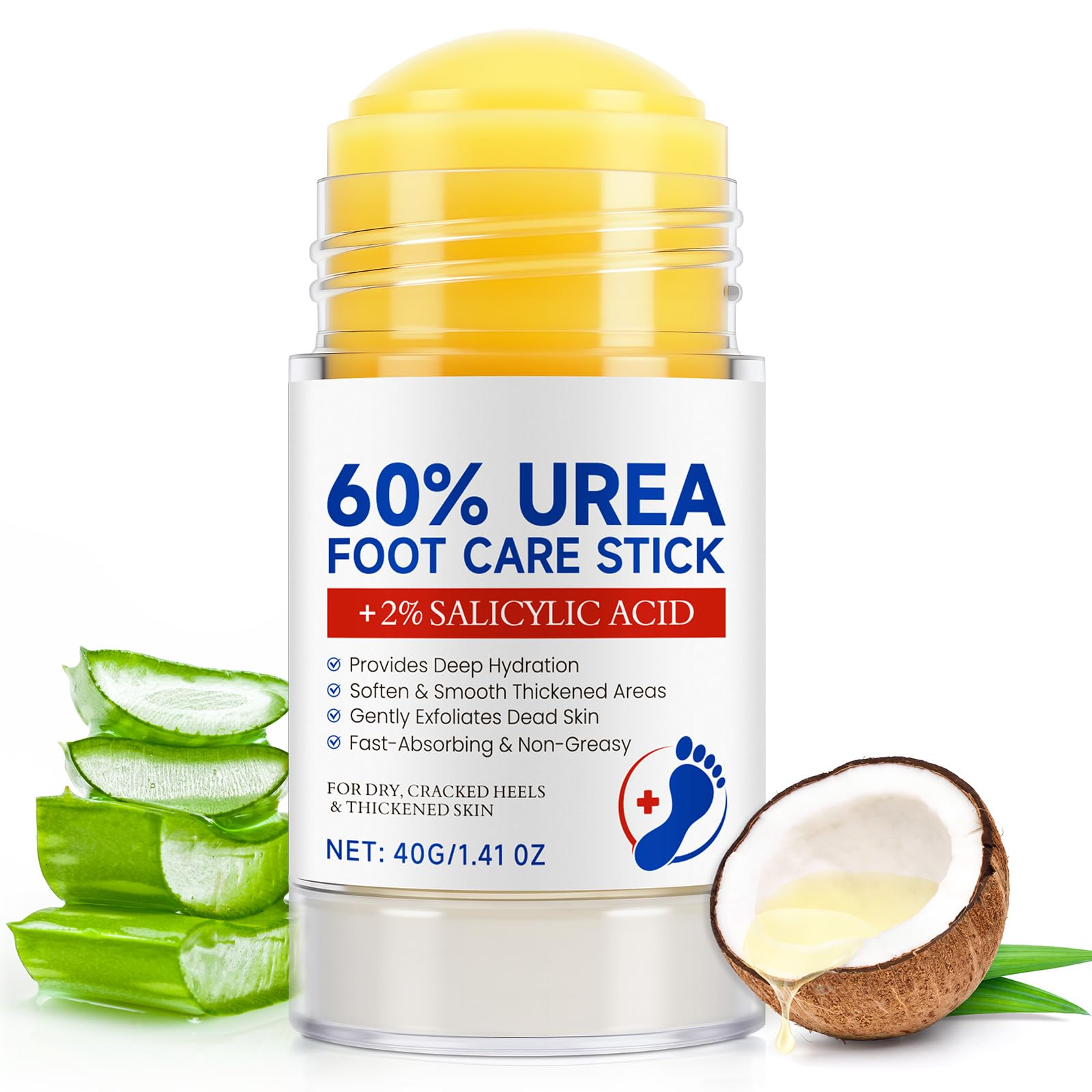 Crema all'urea al 60% per Piedi, Mani, Gomiti e Ginocchia - Riparazione Intensiva per Pelle Decca, Ruvida e Screpolata, Esfolia, Idrata e Leviga