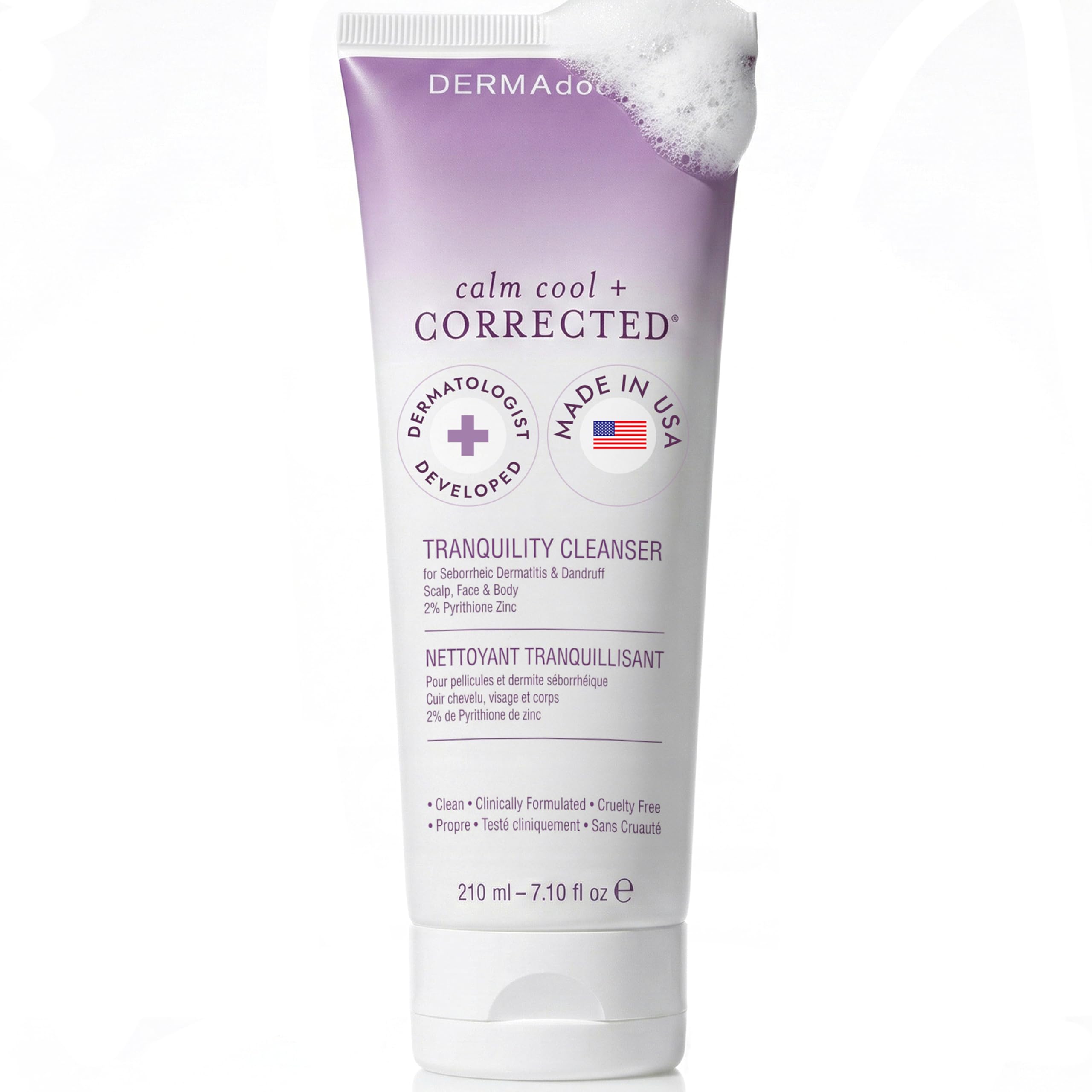 Seborrheic Dermatitis Shampoo – 2% Pyrithione Zinc Face Wash, Dermatologist Formulated Anti Dandruff Shampoo for Women, Itchy Scalp Treatment for Hair, Beard, Face & Body – 7.10 oz