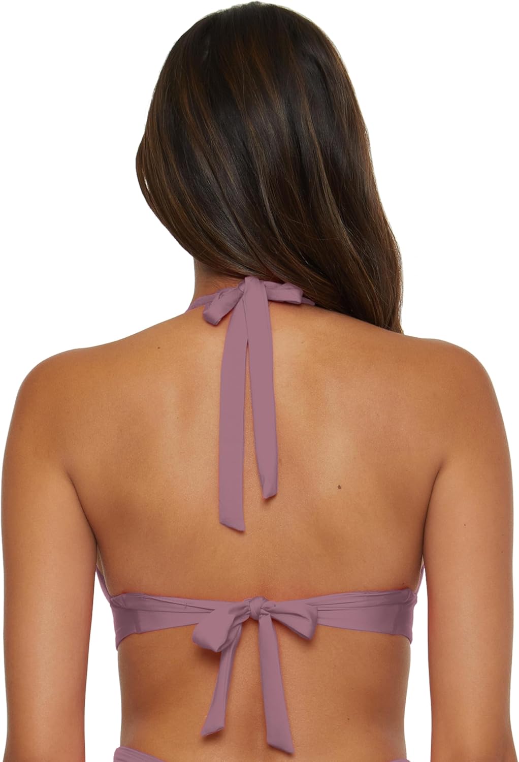 BECCA Color Code - Women's V-Wire Shirred Bikini Top, Adjustable, Tie Back, Swimwear Separates for Women