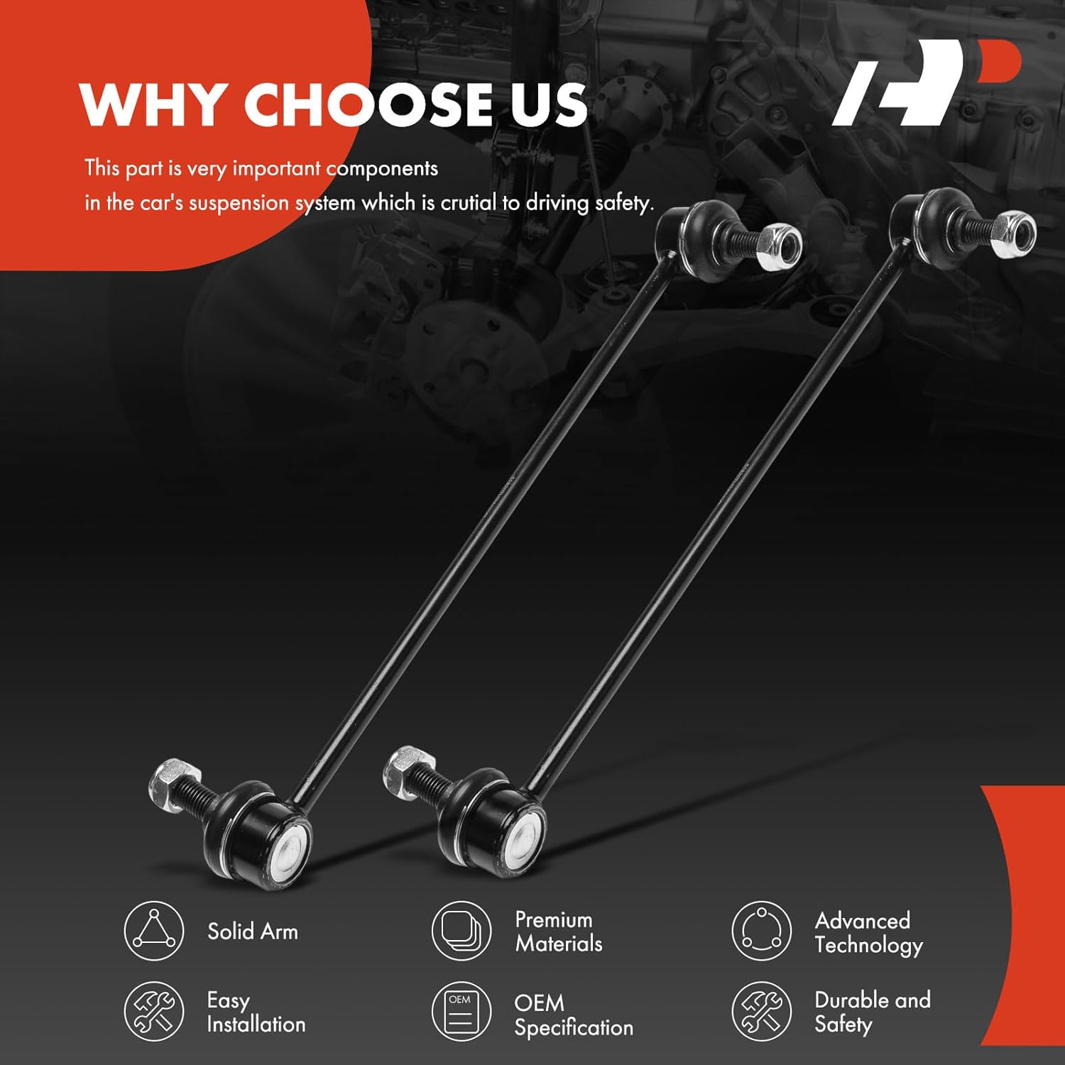 A-Premium 2 x Front Sway Bar Links Stabilizer Bar Links, Compatible with Honda Odyssey 2018 2019 2020 2021 2022