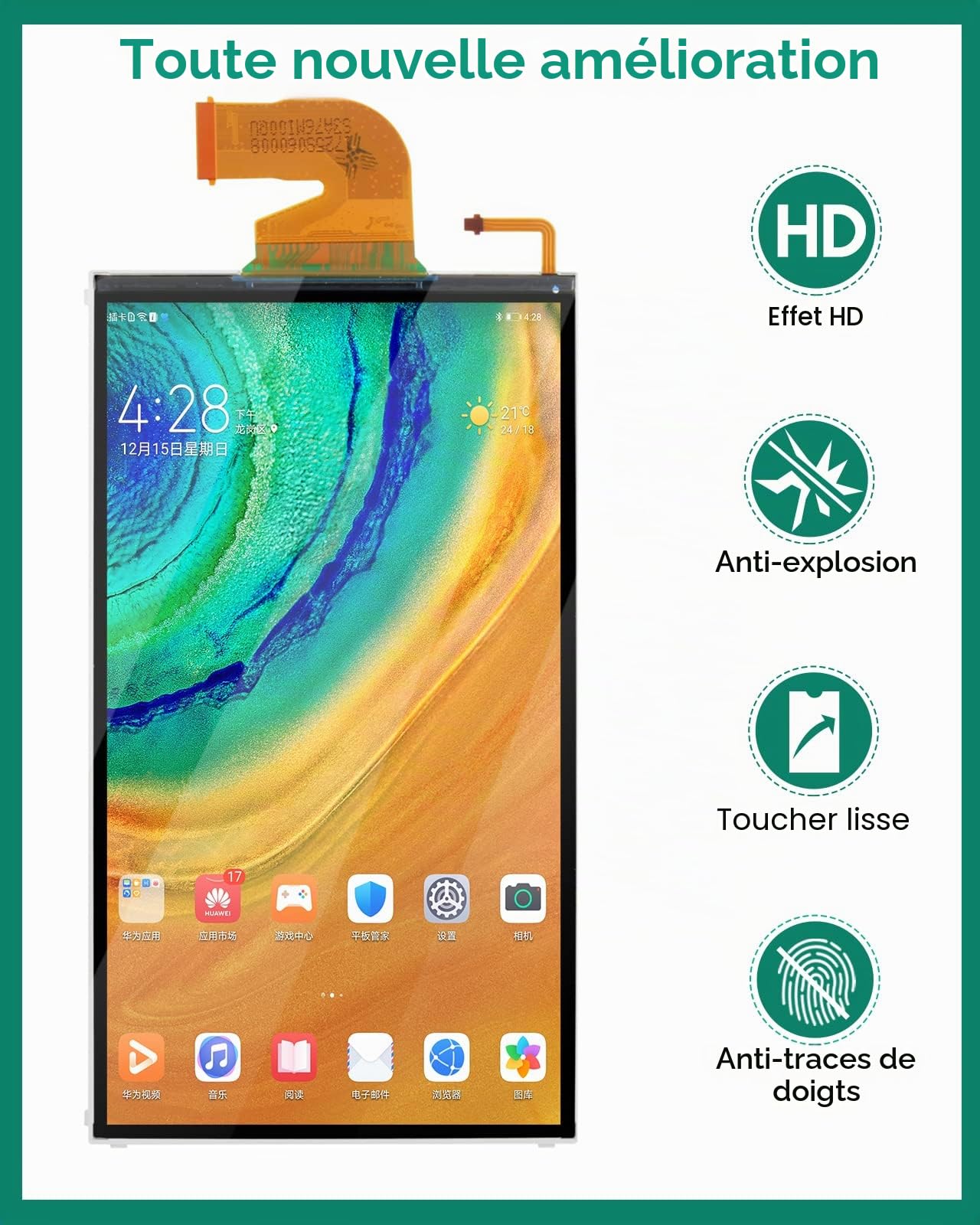 SRJTEK pour Nintendo Switch LCD Display pour Nintendo Switch Screen Replacement HAC-001 2017 1st First Generation,Free Tempered Film, Glue and Tools(Not Include Touch Digitizer Screen)