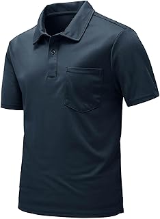 Rdruko Men's Polo Shirts Short Sleeve Quick Dry Outdoor Golf Sports Shirts with Pocket